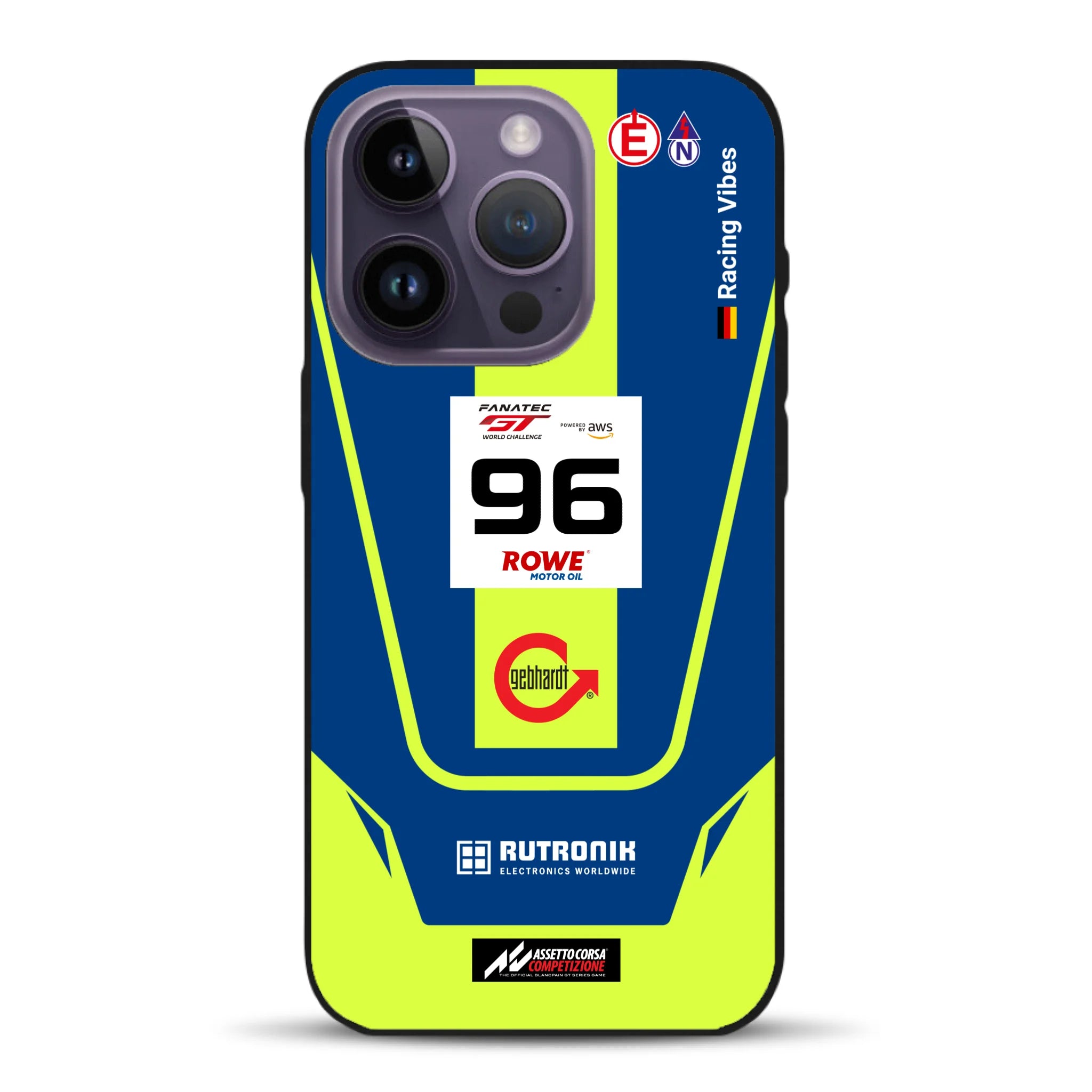 Porsche 911 GT3 R GTWC #96 Livery - Custodia per cellulare personalizzata per iPhone