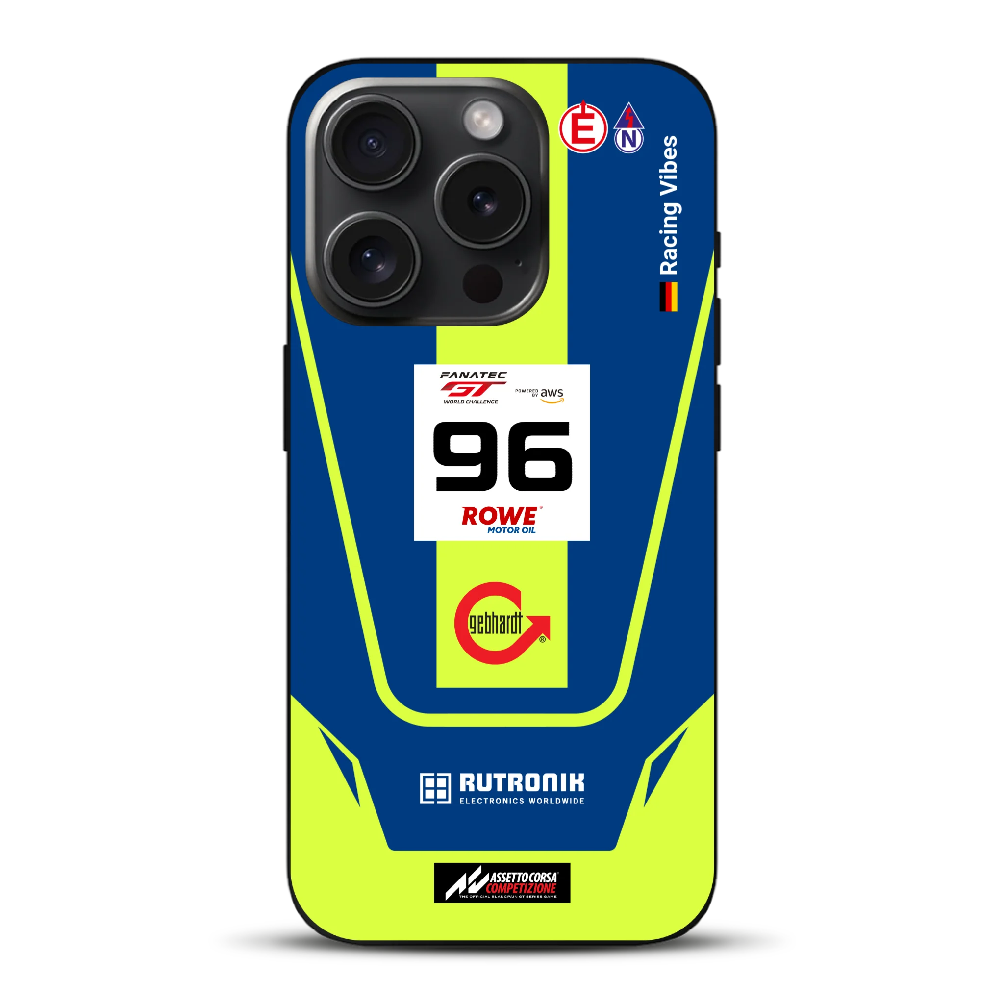 Porsche 911 GT3 R GTWC #96 Livery - Custom phone case for iPhone