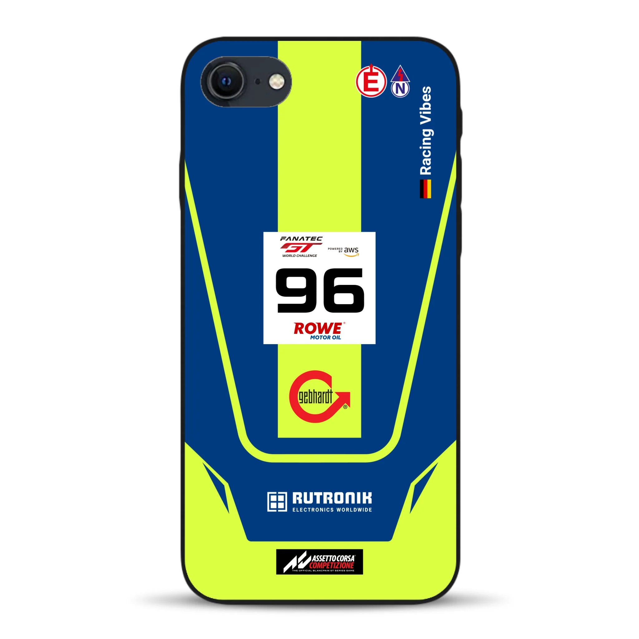 Porsche 911 GT3 R GTWC #96 Livery - Custodia per cellulare personalizzata per iPhone