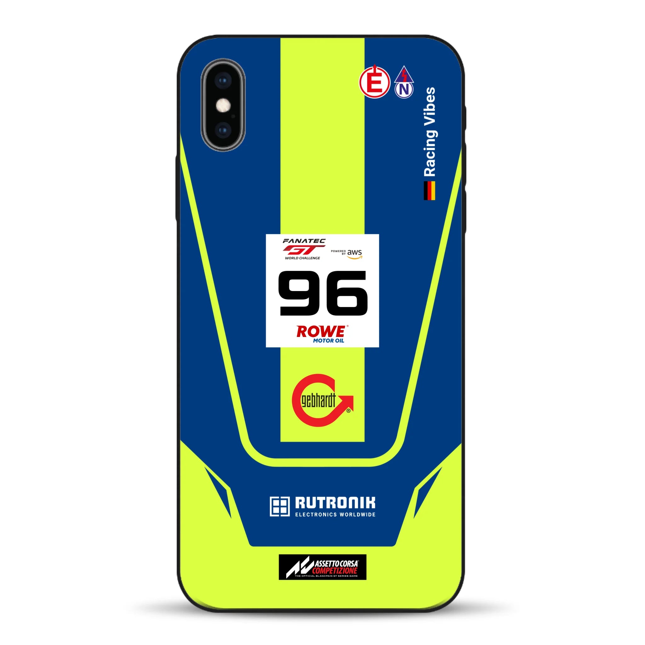 Porsche 911 GT3 R GTWC #96 Livery - Custodia per cellulare personalizzata per iPhone