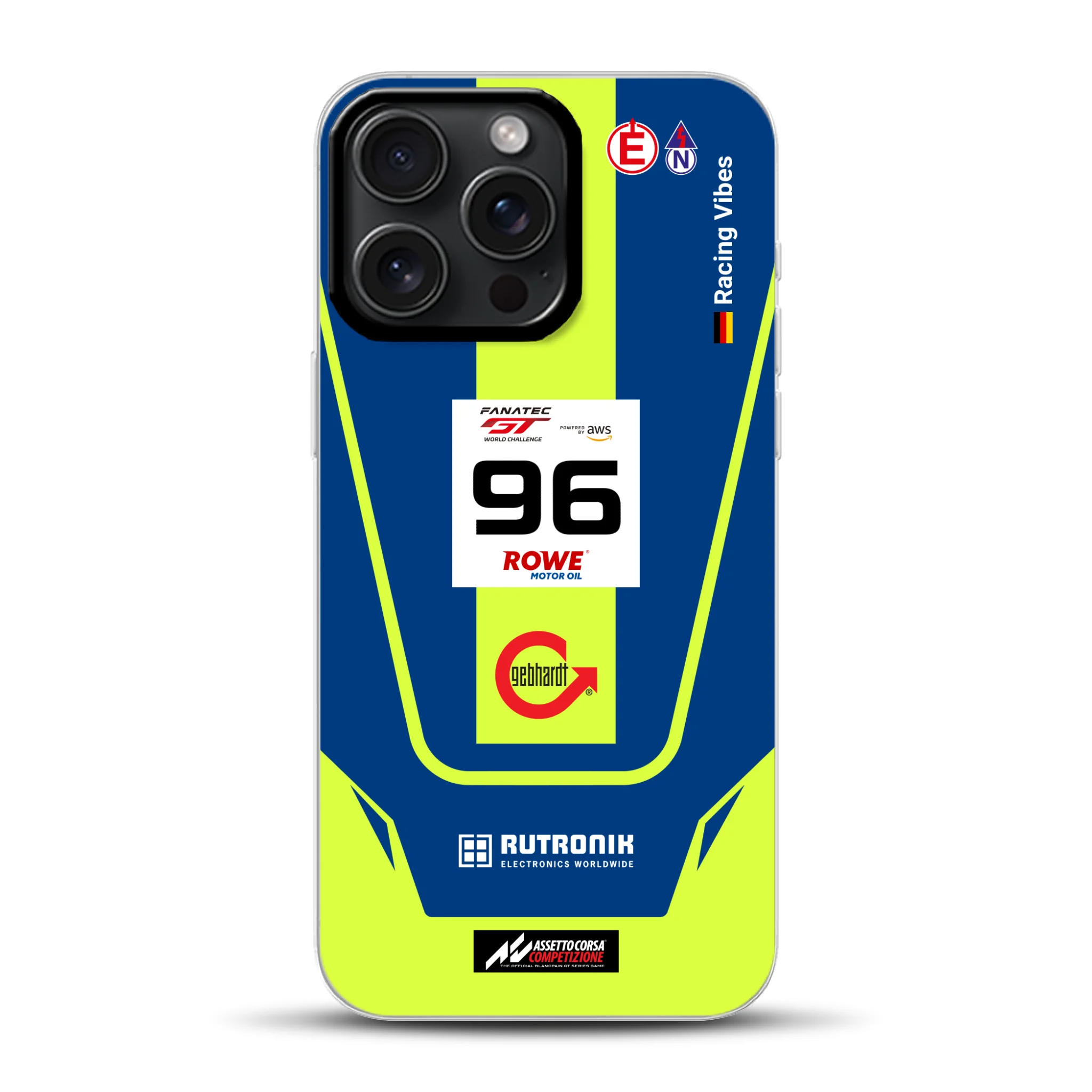 Porsche 911 GT3 R GTWC #96 Livery - Custom phone case for iPhone