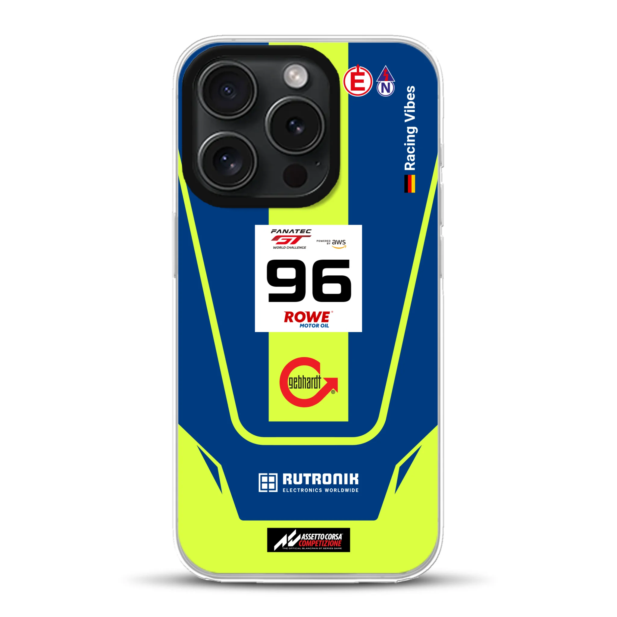 Porsche 911 GT3 R GTWC #96 Livery - Custodia per cellulare personalizzata per iPhone