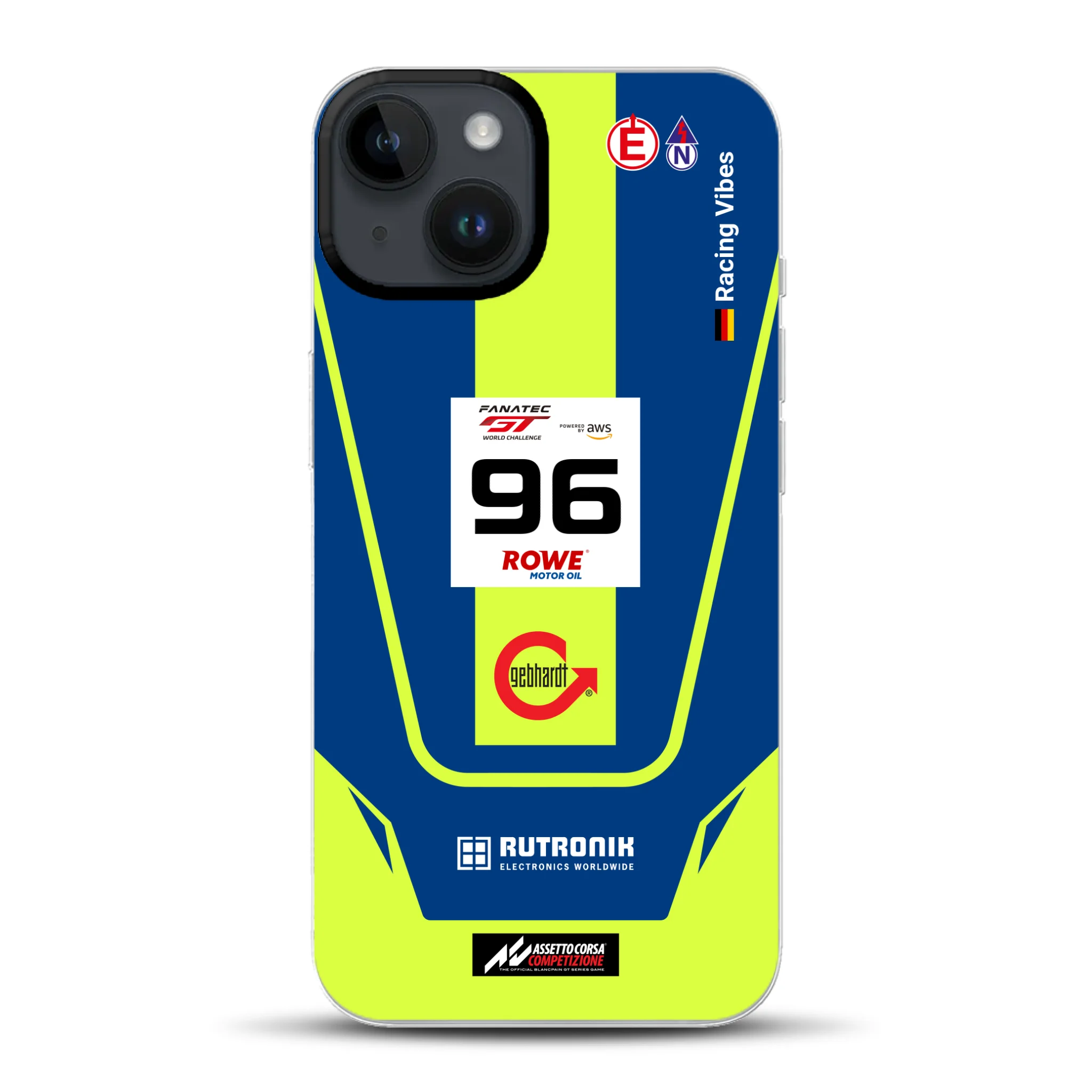Porsche 911 GT3 R GTWC #96 Livery - Custodia per cellulare personalizzata per iPhone