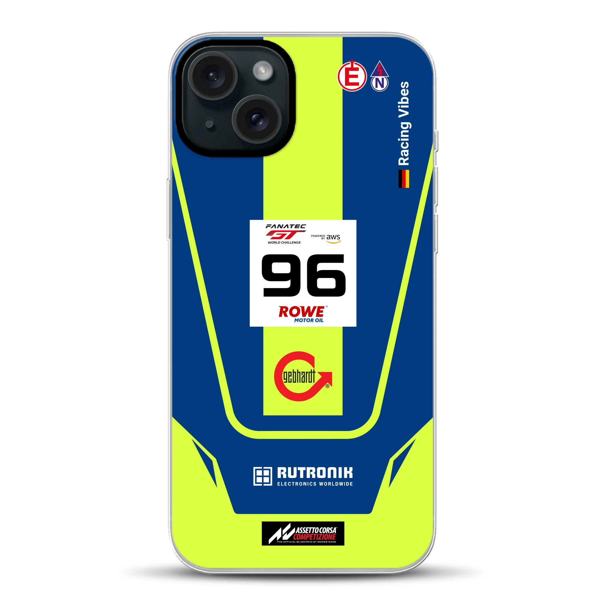 Porsche 911 GT3 R GTWC #96 Livery - Custom phone case for iPhone