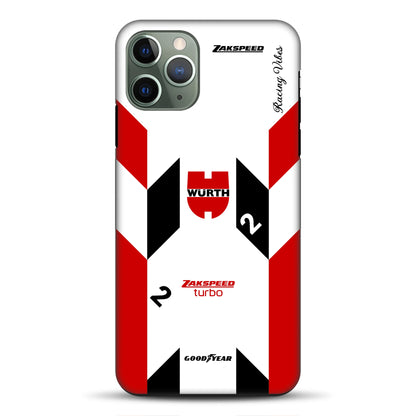 Ford Capri Turbo Gruppe 5 DRM 1980 & 1981 Klaus Ludwig Champion Livery – Custodia premium personalizzata per iPhone