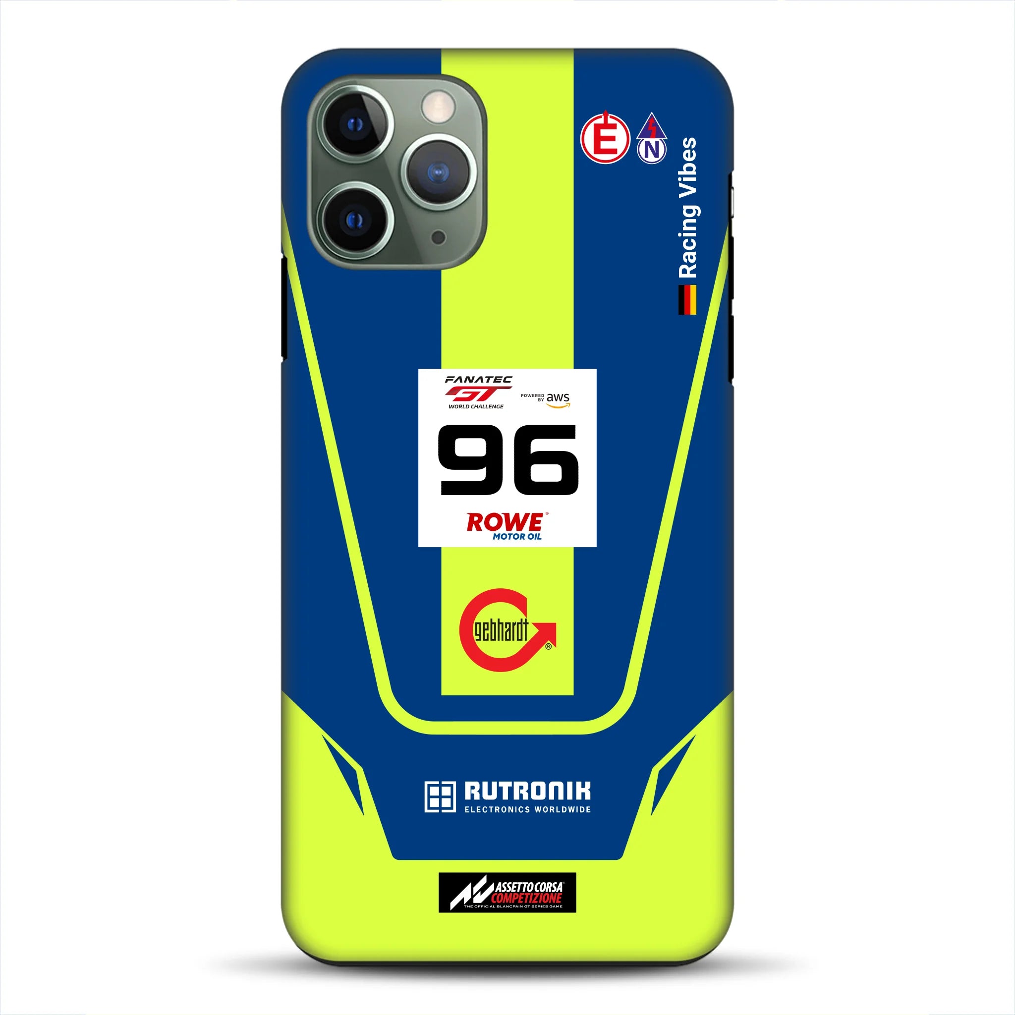 Porsche 911 GT3 R GTWC #96 Livery - Custodia premium personalizzata per iPhone