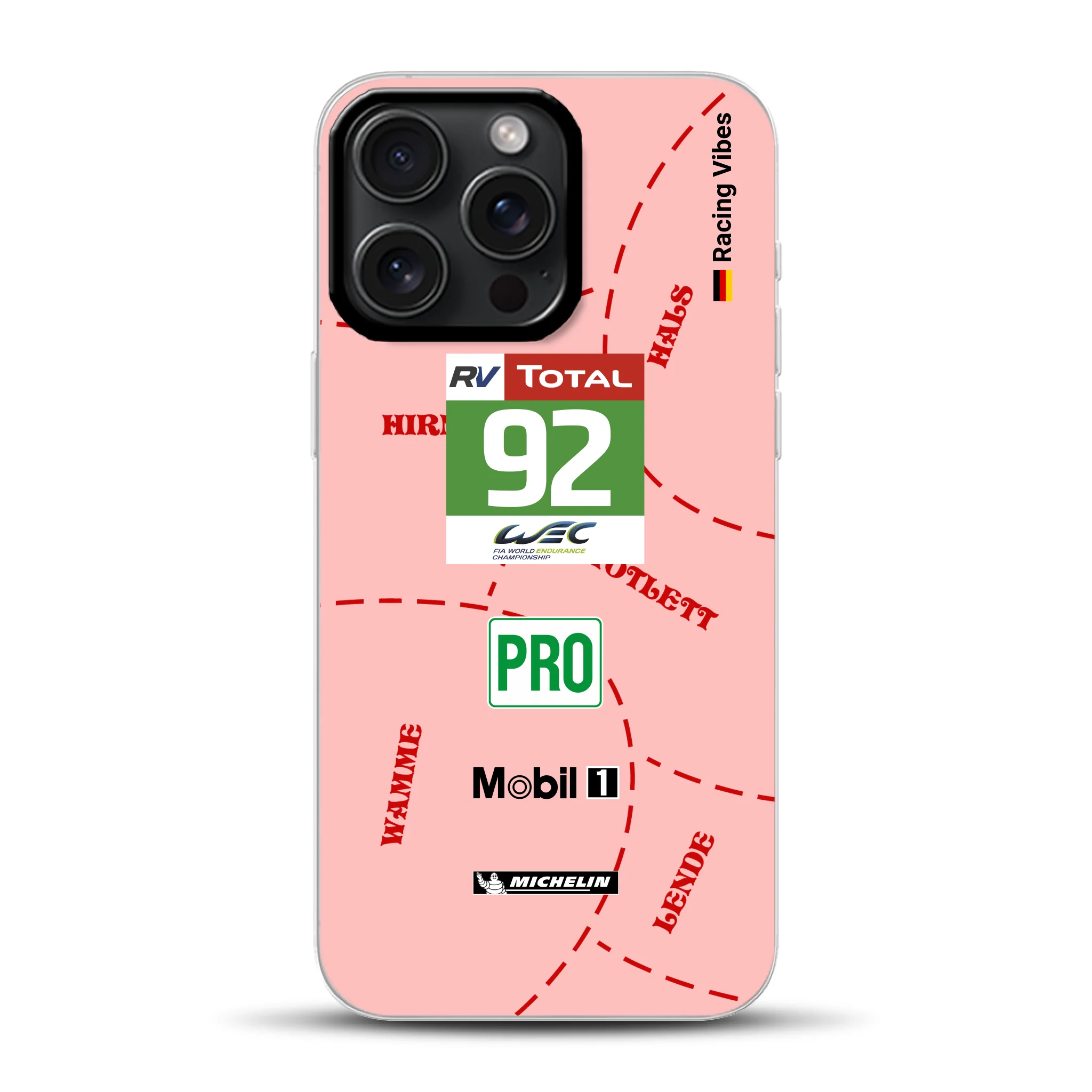 Pink Pig Porsche RSR Livery - Individuelle Hybrid Hülle mit MagSafe