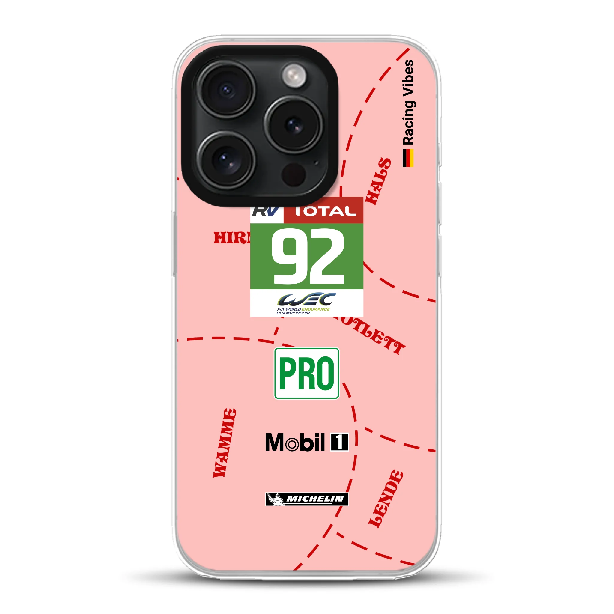 Pink Pig Porsche RSR Livery - Individuelle Hybrid Hülle mit MagSafe