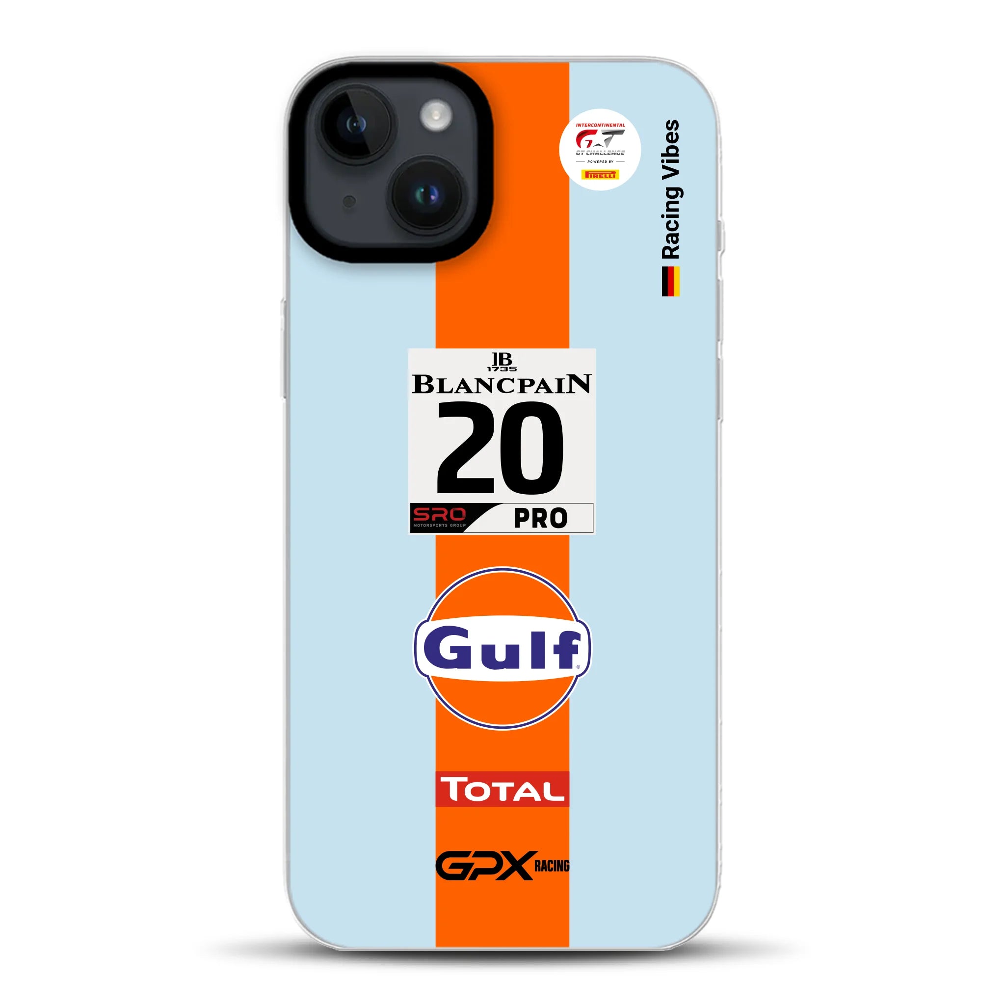 Gulf Porsche GT Livery - Individuelle Hybrid Hülle mit MagSafe