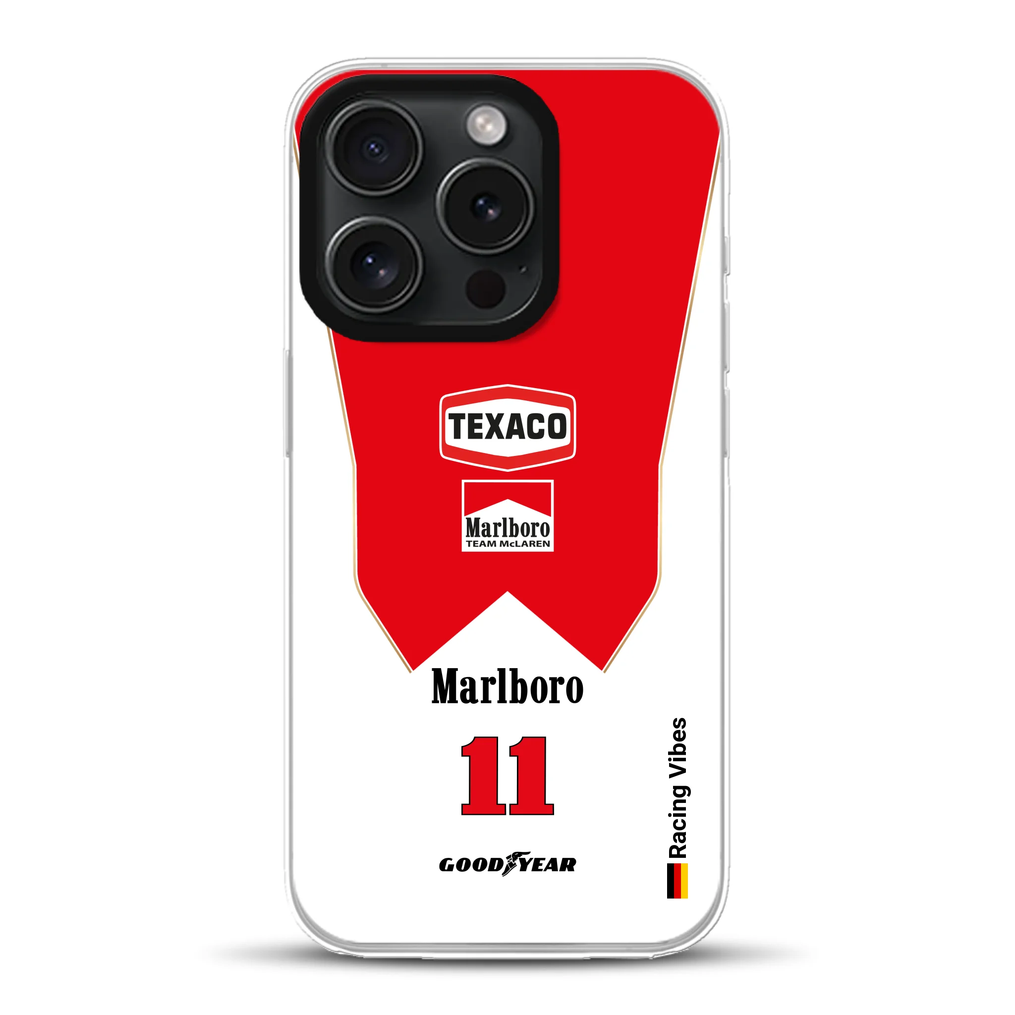 James Hunt McLaren M23 Livery - Individuelle Hybrid Hülle mit MagSafe