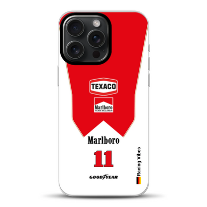 James Hunt McLaren M23 Livery - Individuelle Hybrid Hülle mit MagSafe
