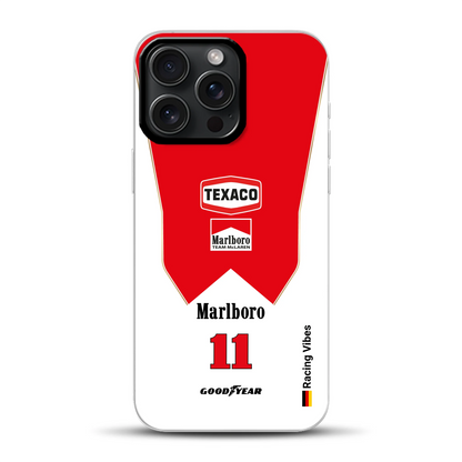 James Hunt McLaren M23 Livery - Individuelle Hybrid Hülle mit MagSafe