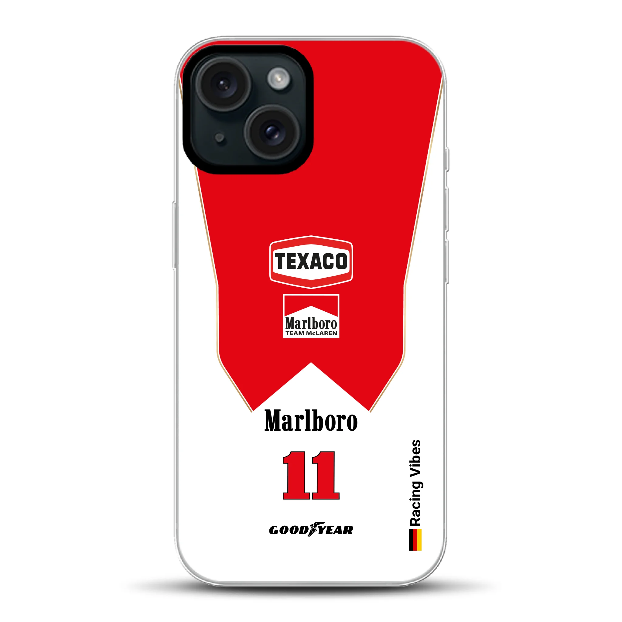 James Hunt McLaren M23 Livery - Individuelle Hybrid Hülle mit MagSafe