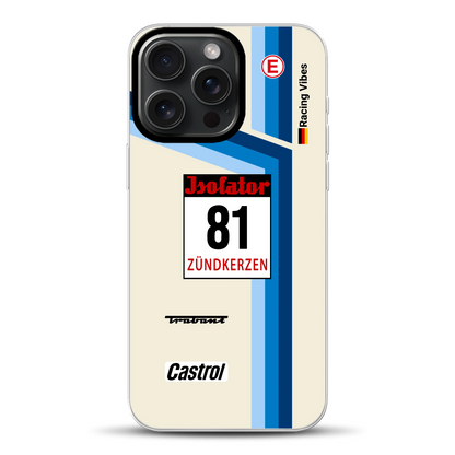 Trabant P800 RS Sachsenring Livery - Individuelle Hybrid Hülle mit MagSafe