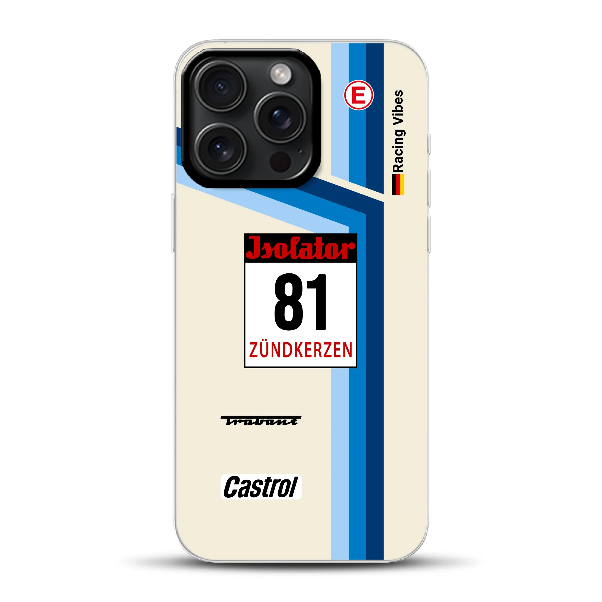 Trabant P800 RS Sachsenring Livery - Individuelle Hybrid Hülle mit MagSafe