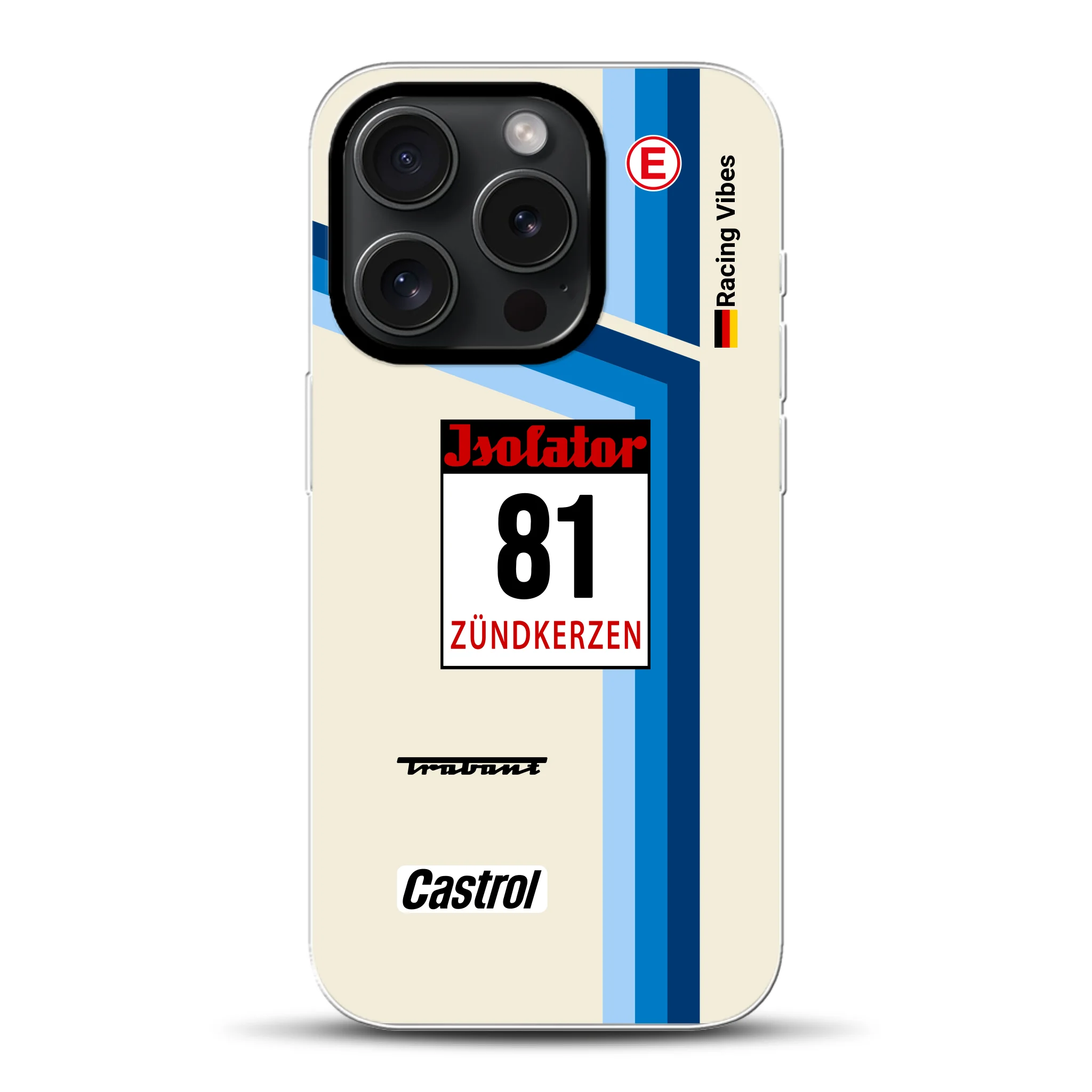 Trabant P800 RS Sachsenring Livery - Individuelle Hybrid Hülle mit MagSafe