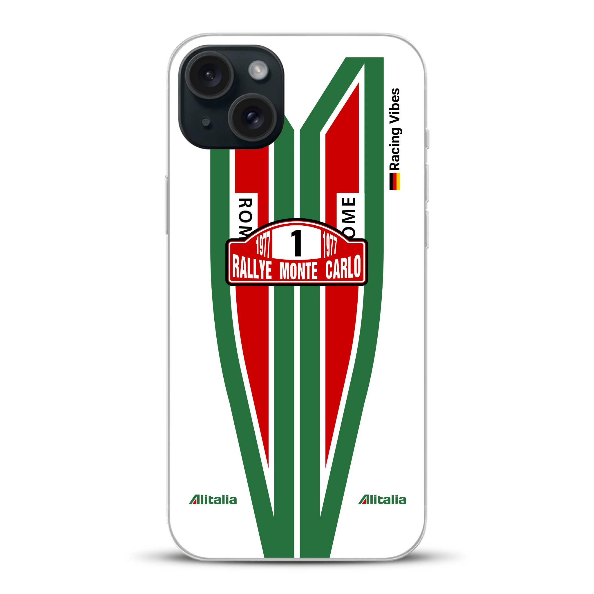 Lancia Stratos Alitalia 1977 Livery - Housse de téléphone portable personnalisée pour iPhone