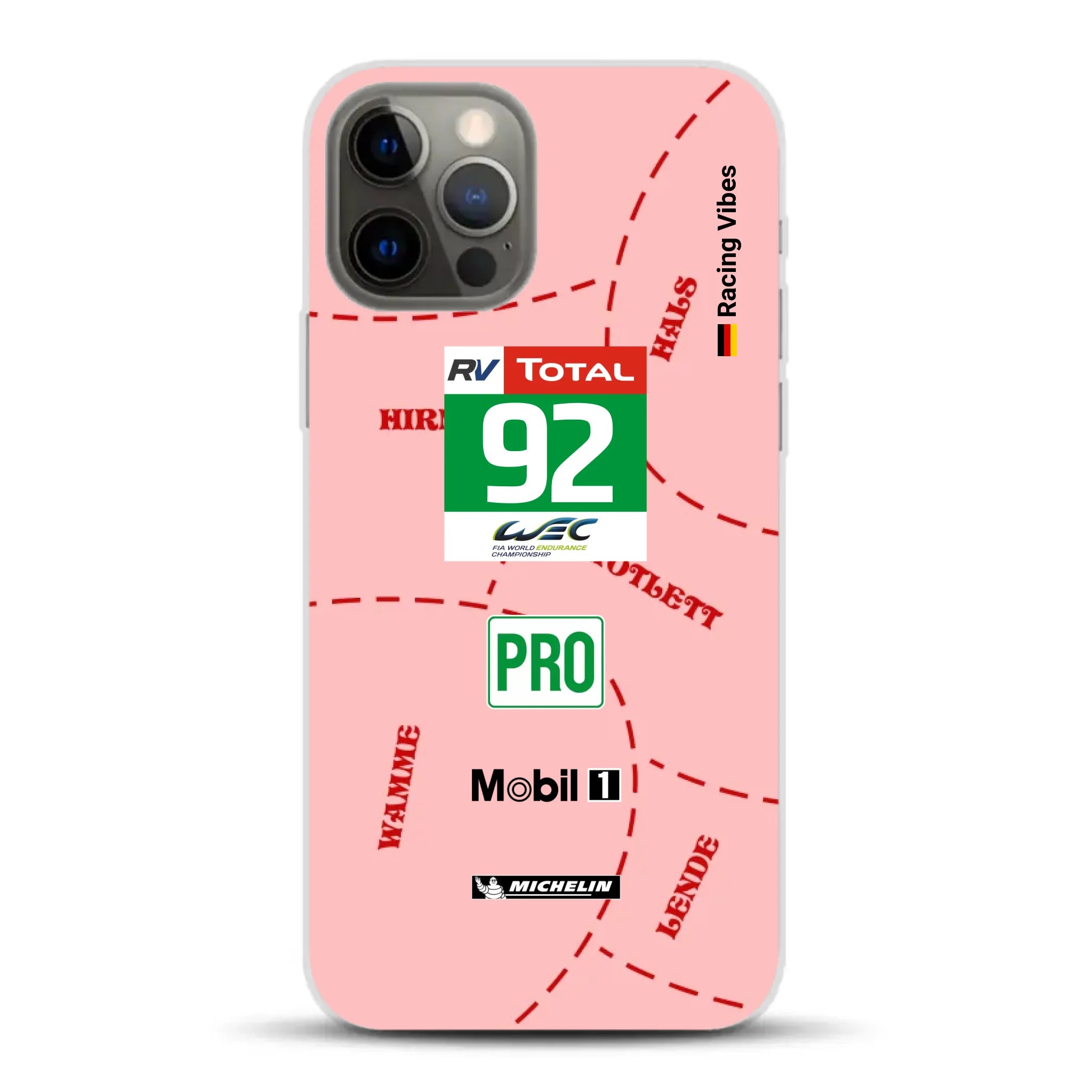 Pink Pig Porsche RSR Livery - Custodia per cellulare personalizzata per iPhone