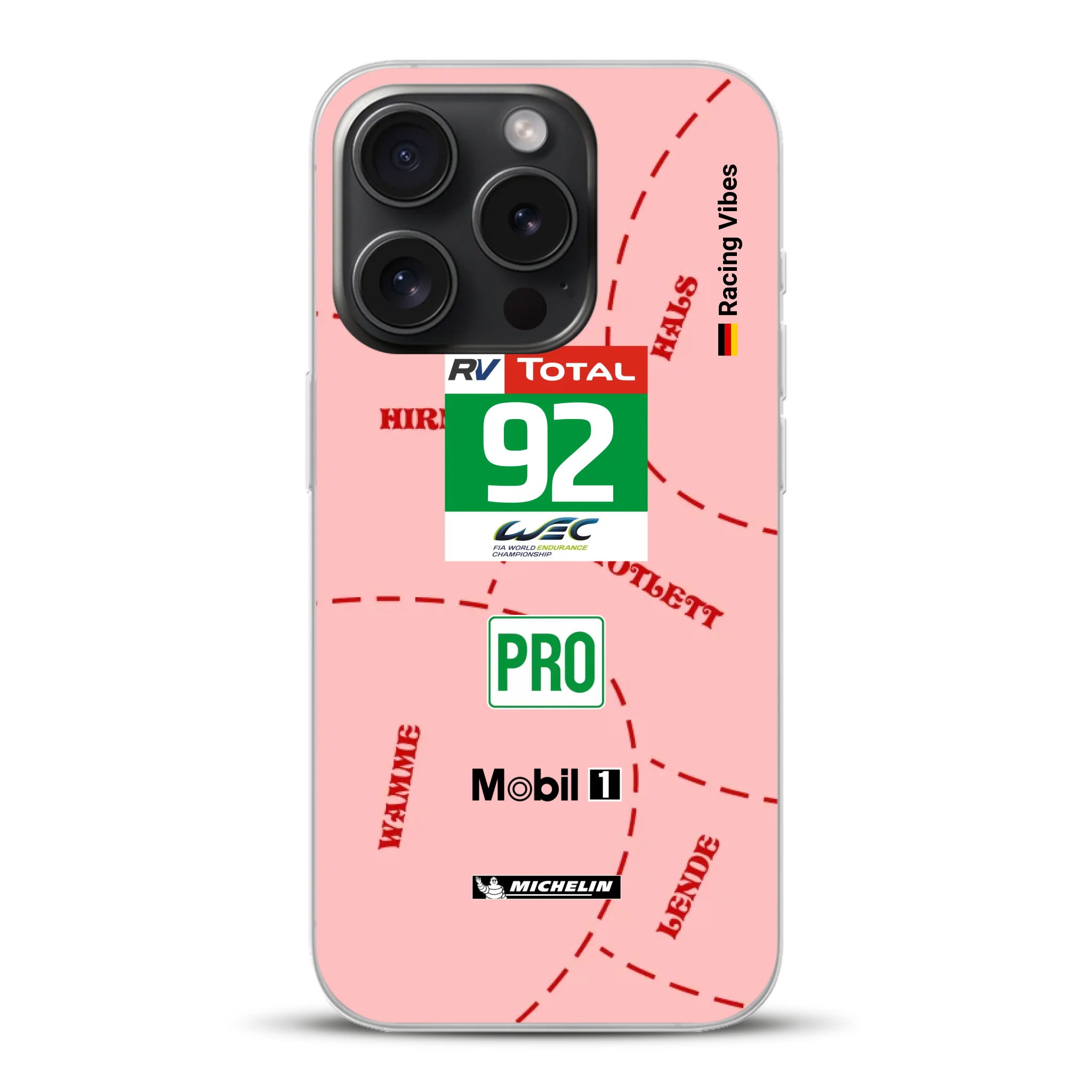 Pink Pig Porsche RSR Livery - Custodia per cellulare personalizzata per iPhone