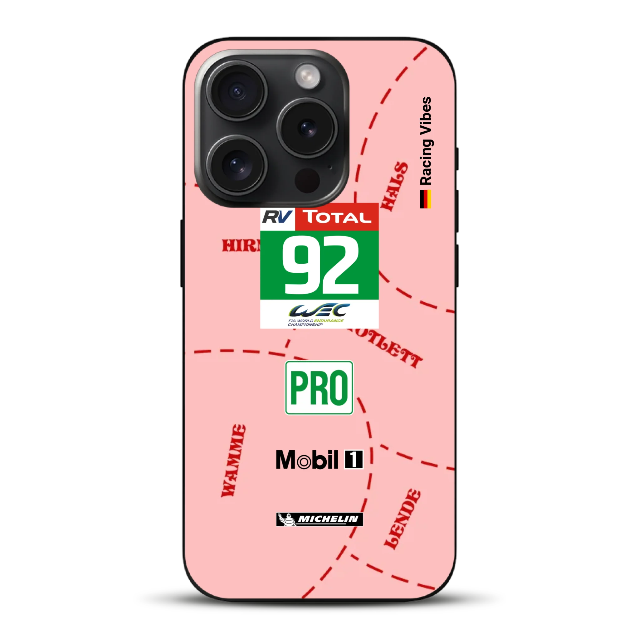 Pink Pig Porsche RSR Livery - Custodia per cellulare personalizzata per iPhone