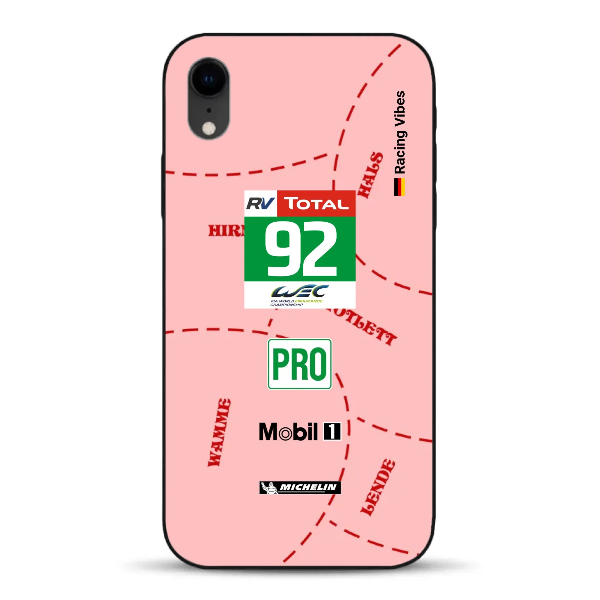Pink Pig Porsche RSR Livery - Custodia per cellulare personalizzata per iPhone