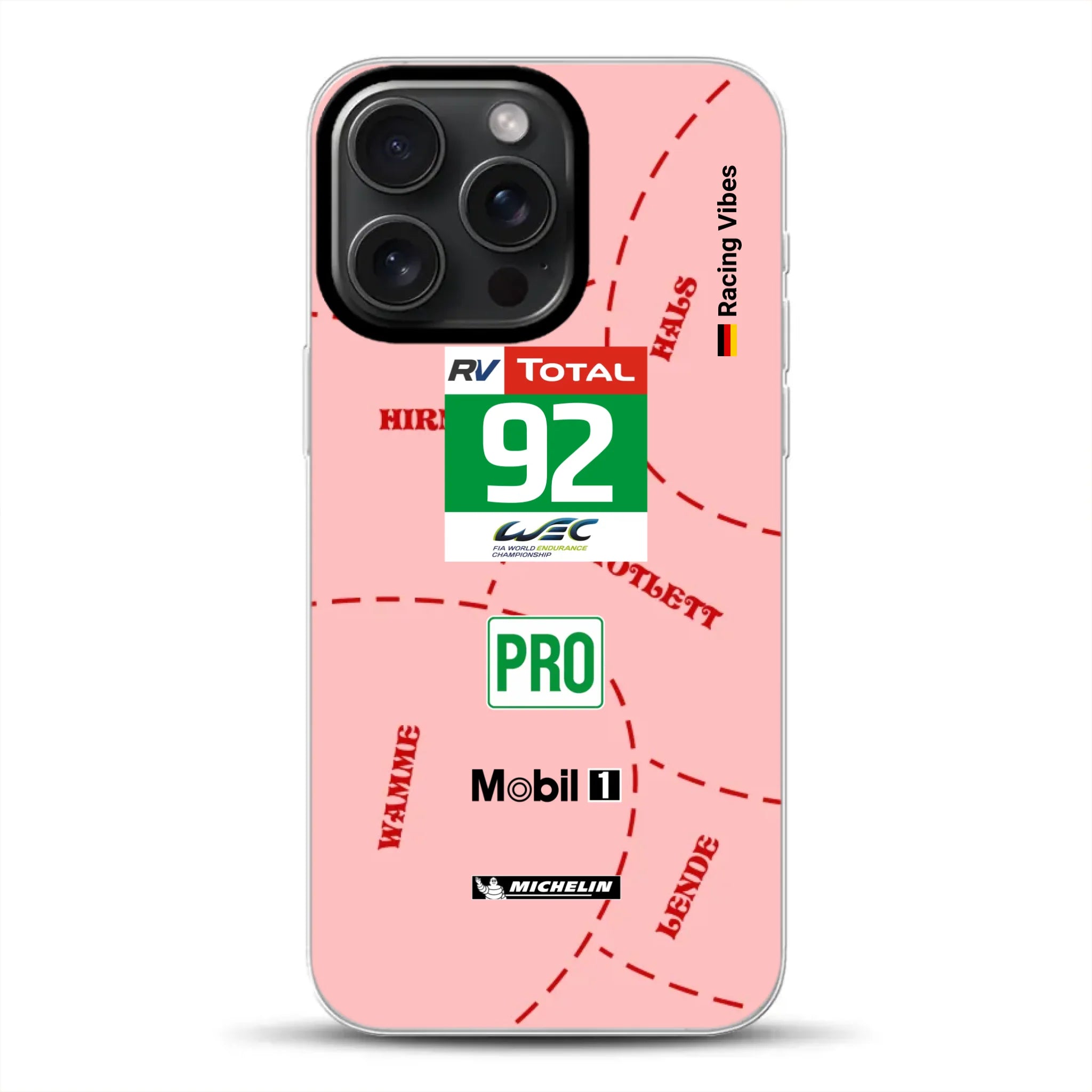 Pink Pig Porsche RSR Livery - Custodia per cellulare personalizzata per iPhone