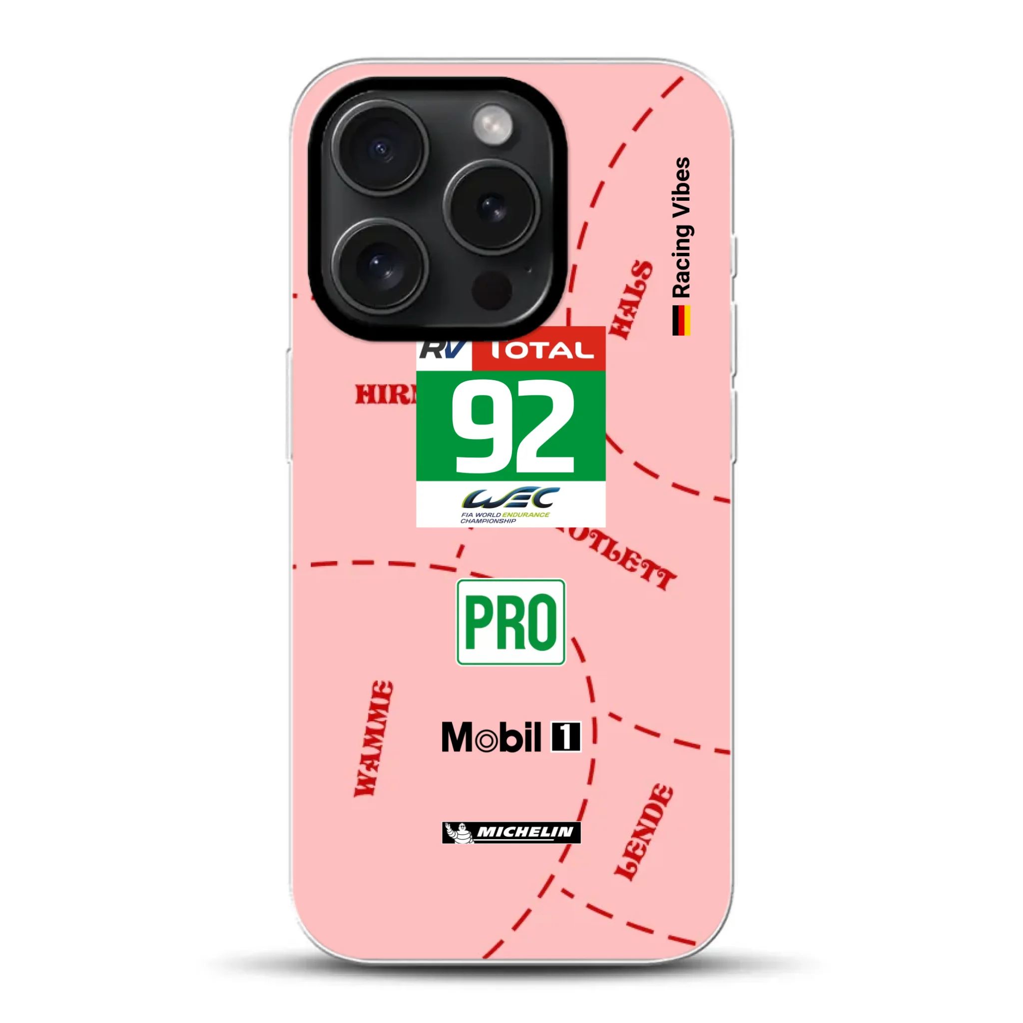 Pink Pig Porsche RSR Livery - Individuelle Hybrid Hülle mit MagSafe