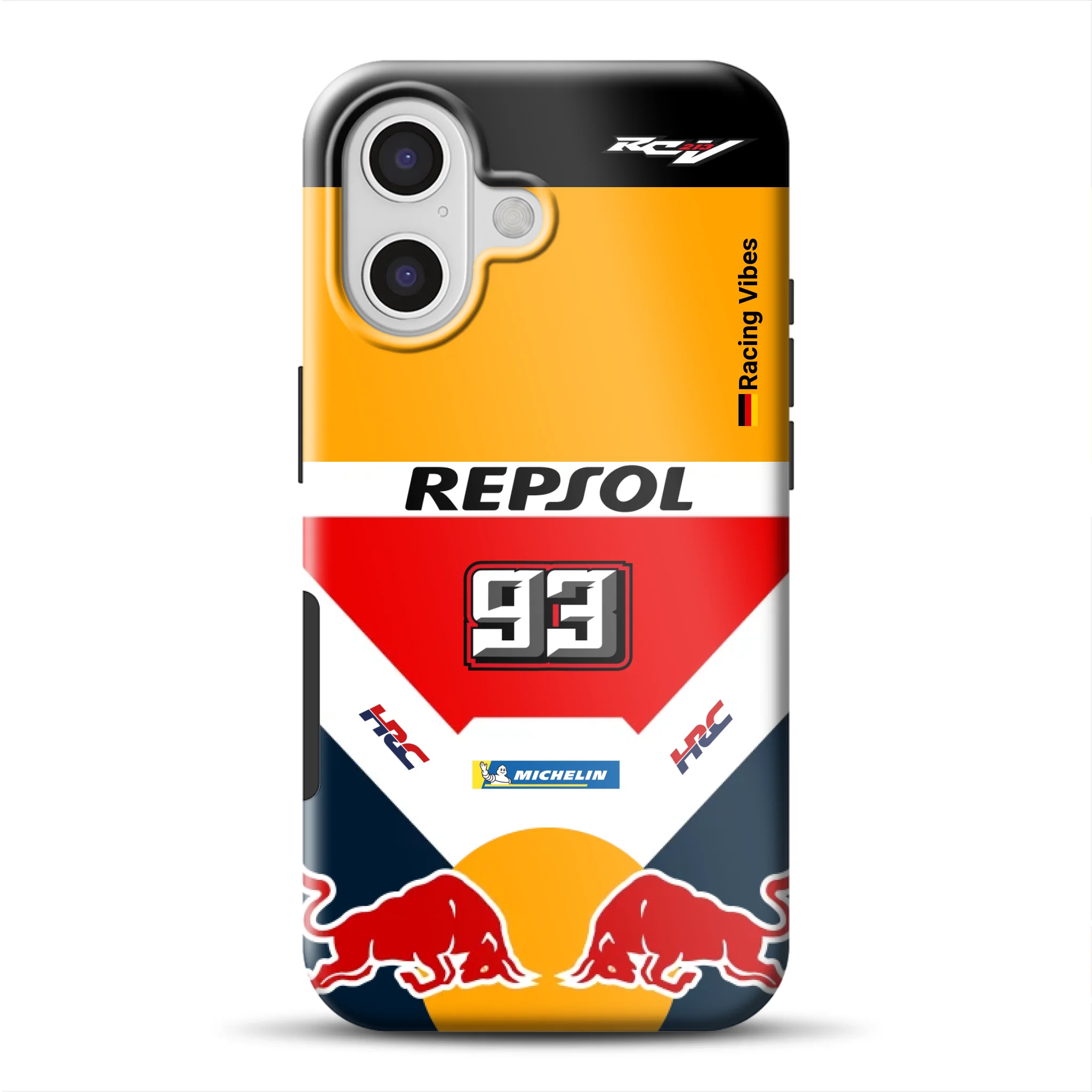 RC213V MotoGP Marc Márquez 2019 Champion Livery – Custodia premium personalizzata per iPhone