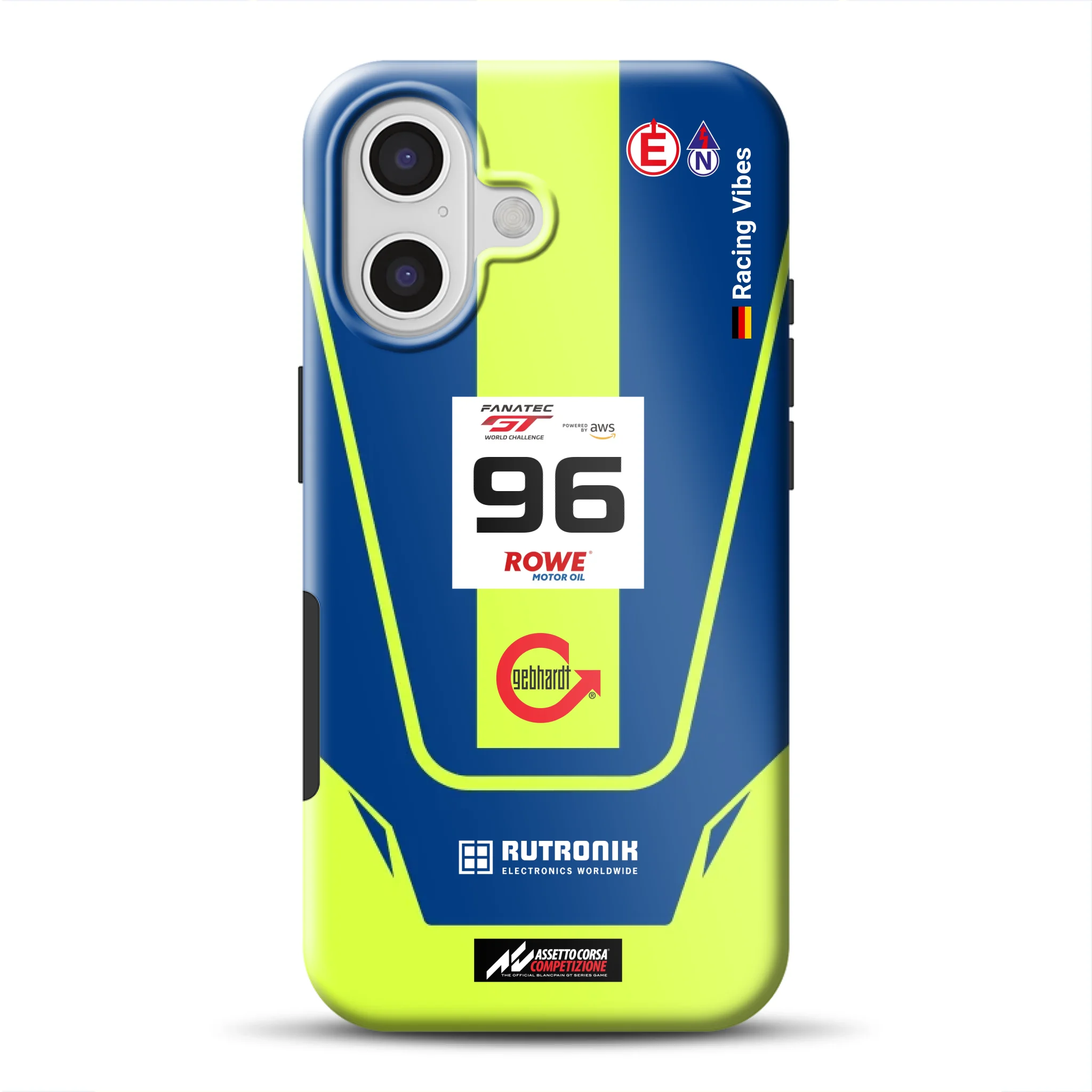 Porsche 911 GT3 R GTWC #96 Livery - Custodia premium personalizzata per iPhone