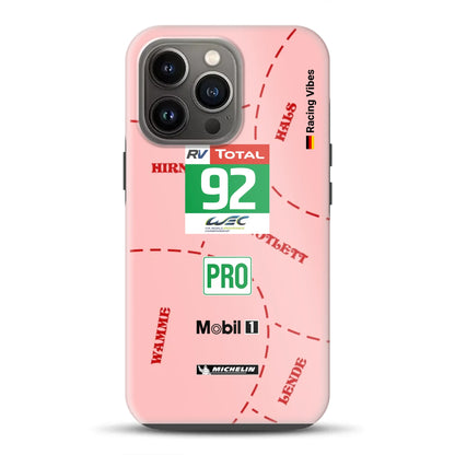 Pink Pig Porsche RSR Livery – Custodia premium personalizzata per iPhone