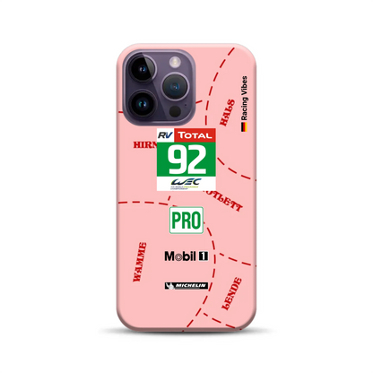 Pink Pig Porsche RSR Livery – Custodia premium personalizzata per iPhone