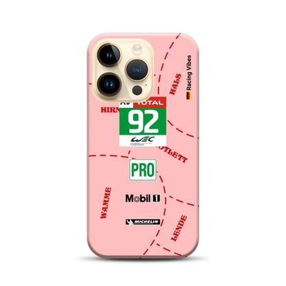 Pink Pig Porsche RSR Livery – Custodia premium personalizzata per iPhone