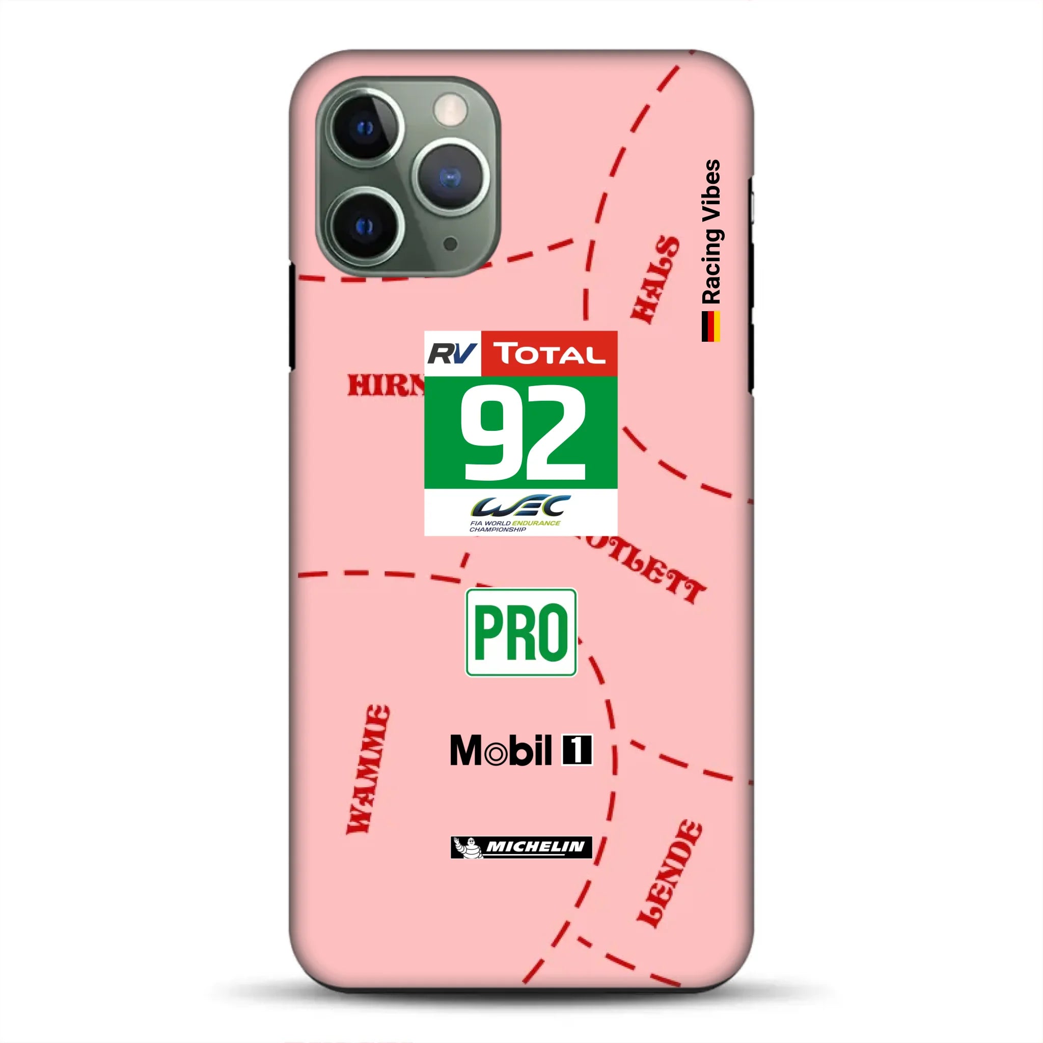 Pink Pig Porsche RSR Livery – Custodia premium personalizzata per iPhone