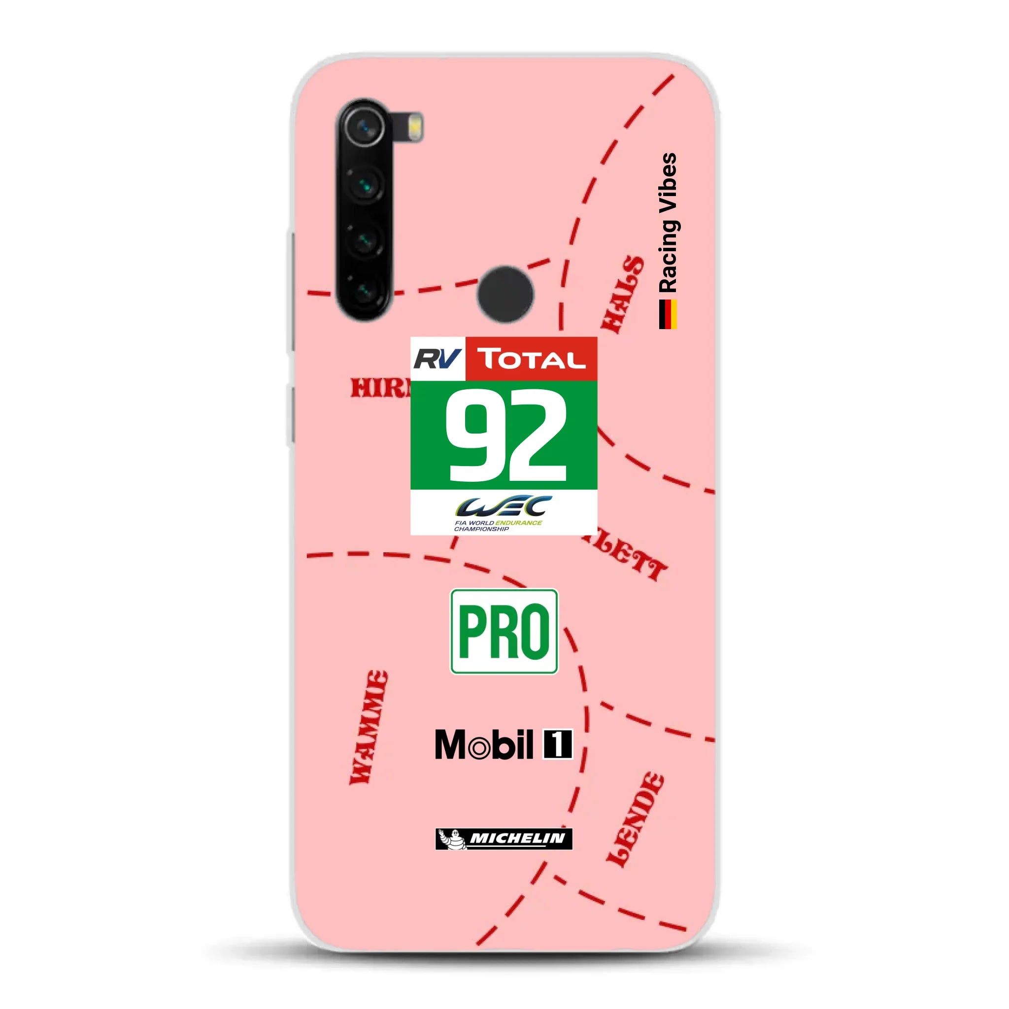 Pink Pig Porsche RSR Livery - Custodia per cellulare personalizzata per Xiaomi