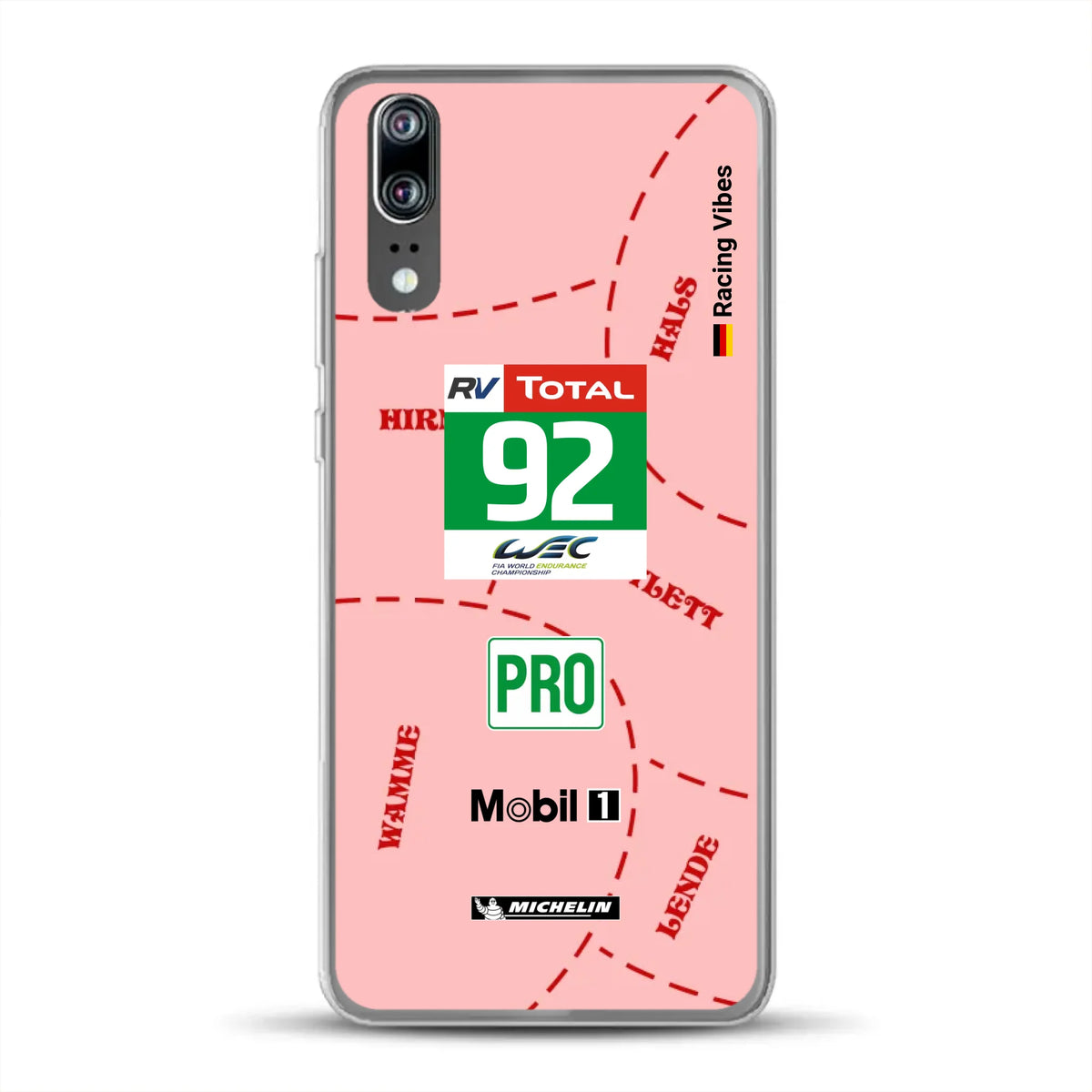 Pink Pig Porsche RSR Livery - Personnalisé coque pour Huawei