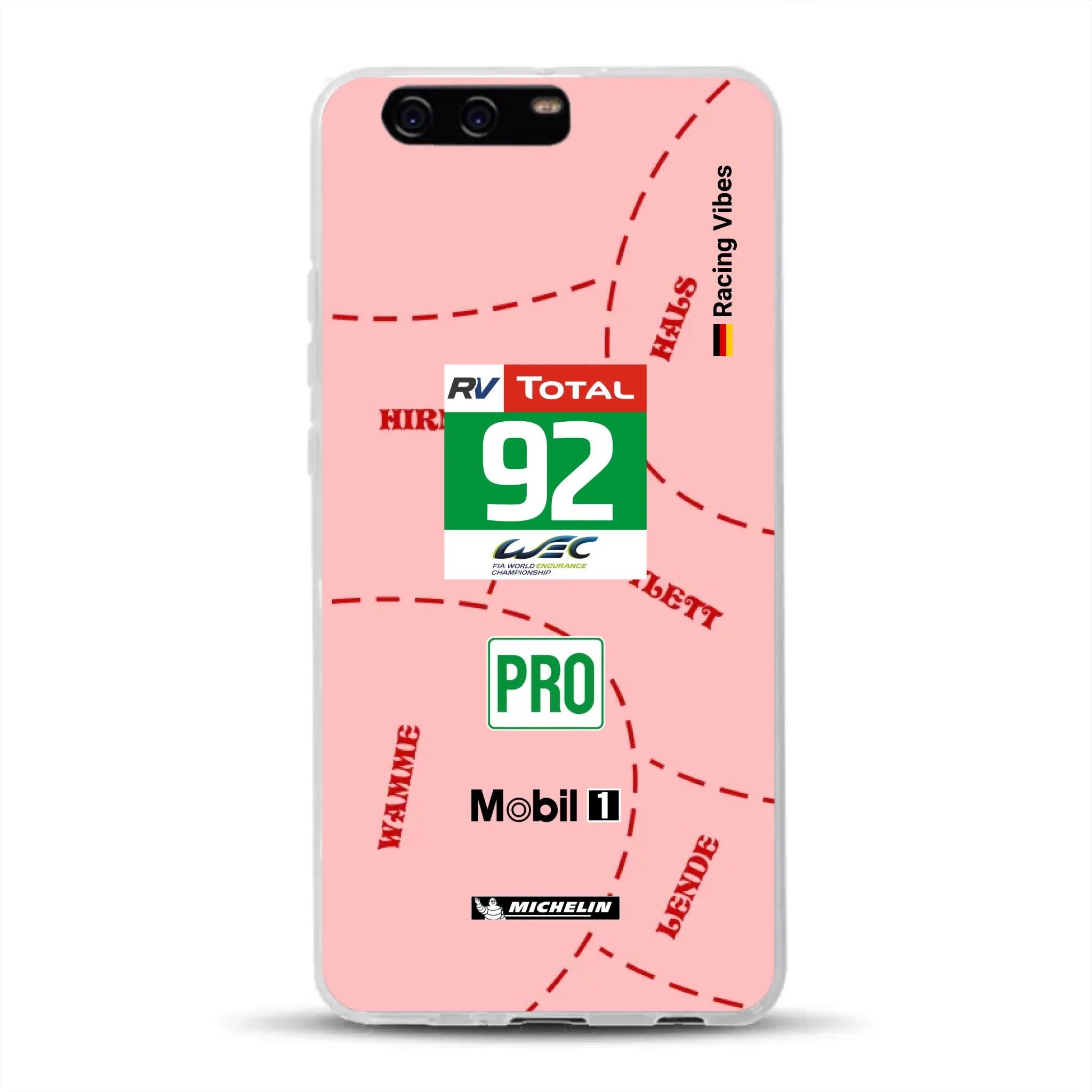 Pink Pig Porsche RSR Livery - Personnalisé coque pour Huawei
