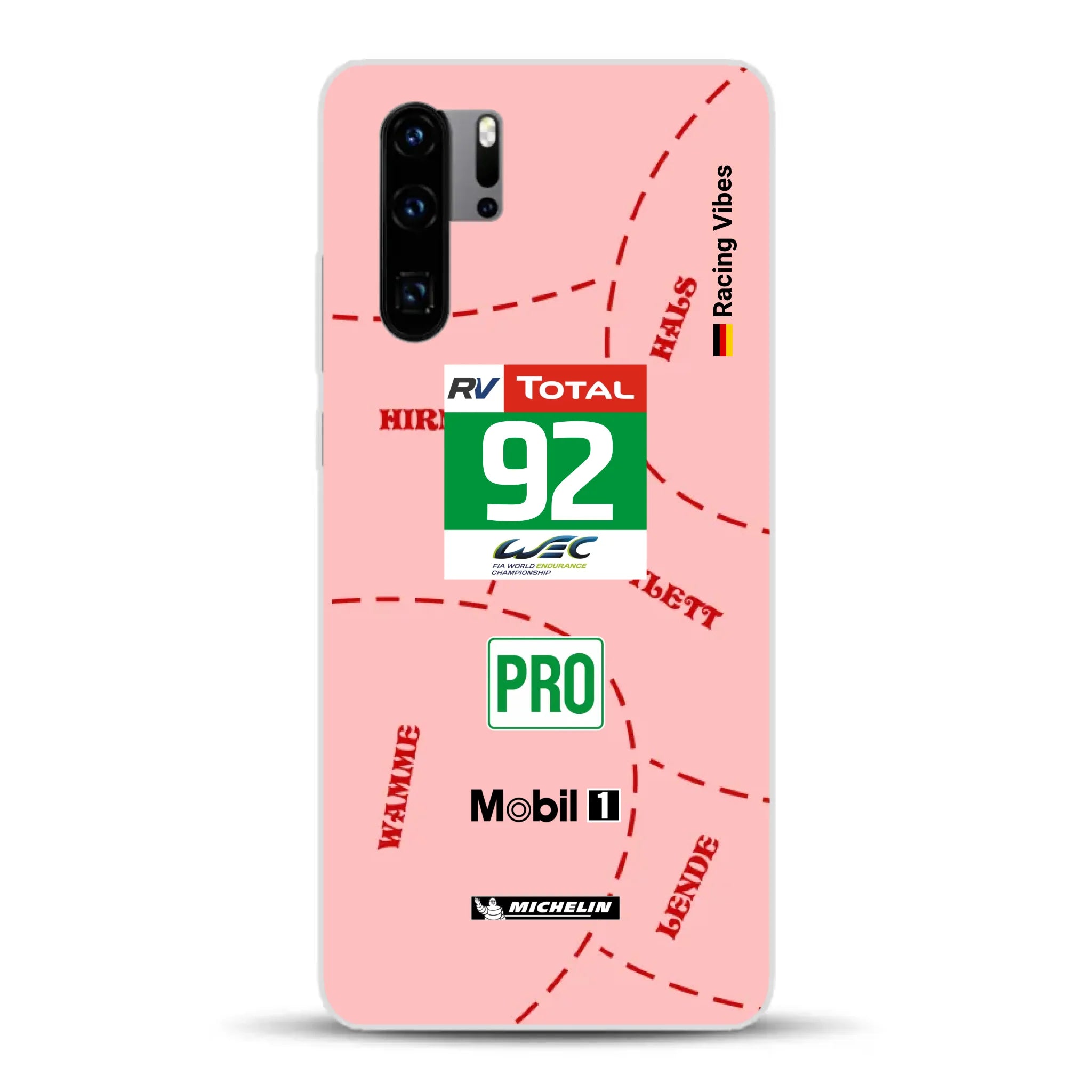 Pink Pig Porsche RSR Livery - Personnalisé coque pour Huawei