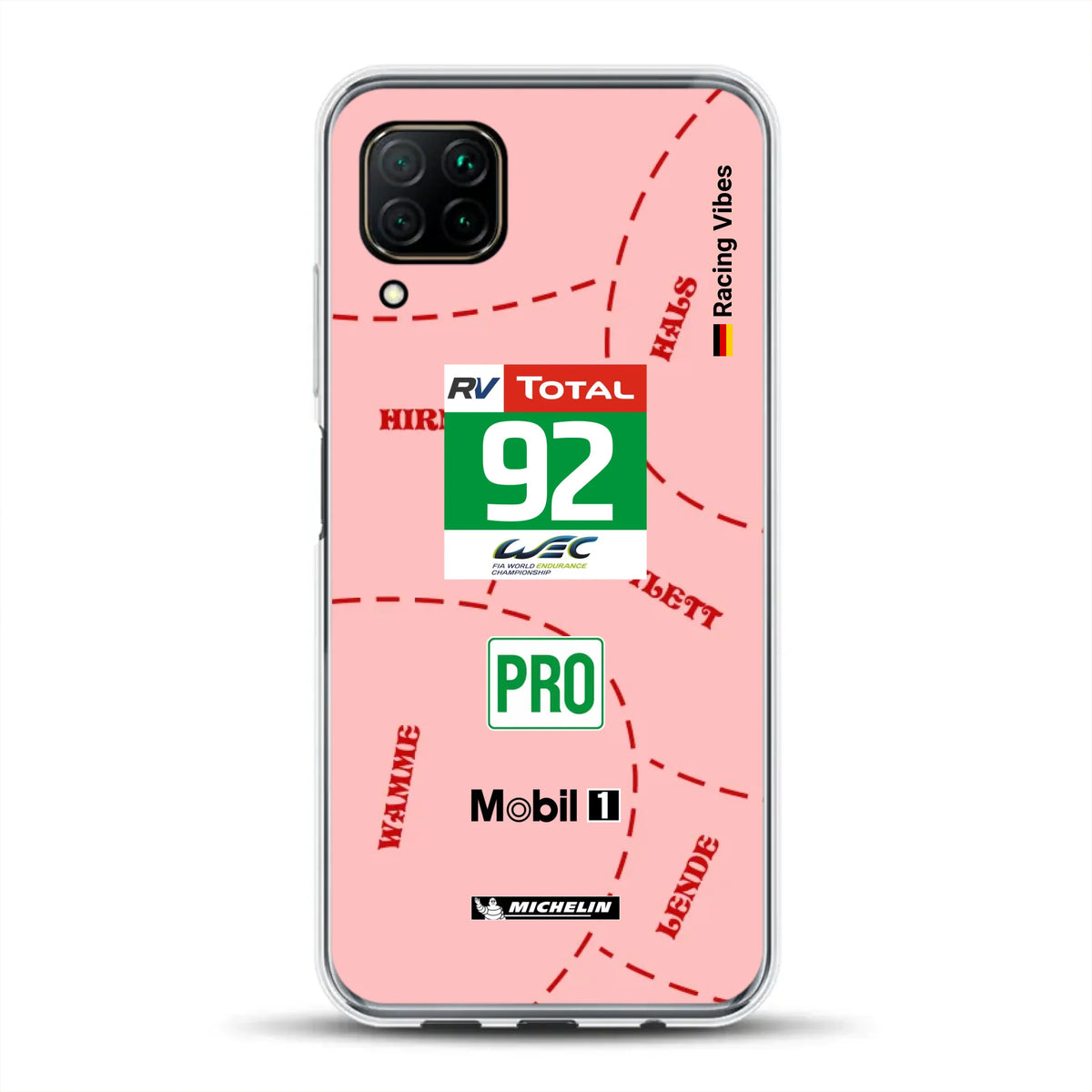 Pink Pig Porsche RSR Livery - Personnalisé coque pour Huawei