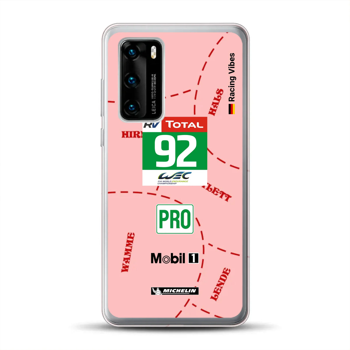 Pink Pig Porsche RSR Livery - Personnalisé coque pour Huawei