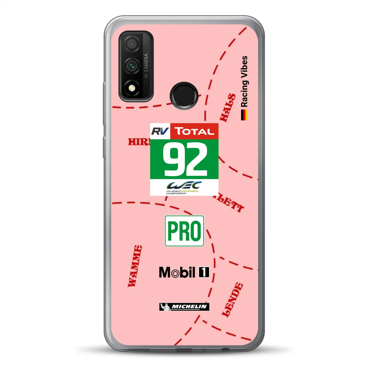 Pink Pig Porsche RSR Livery - Personnalisé coque pour Huawei