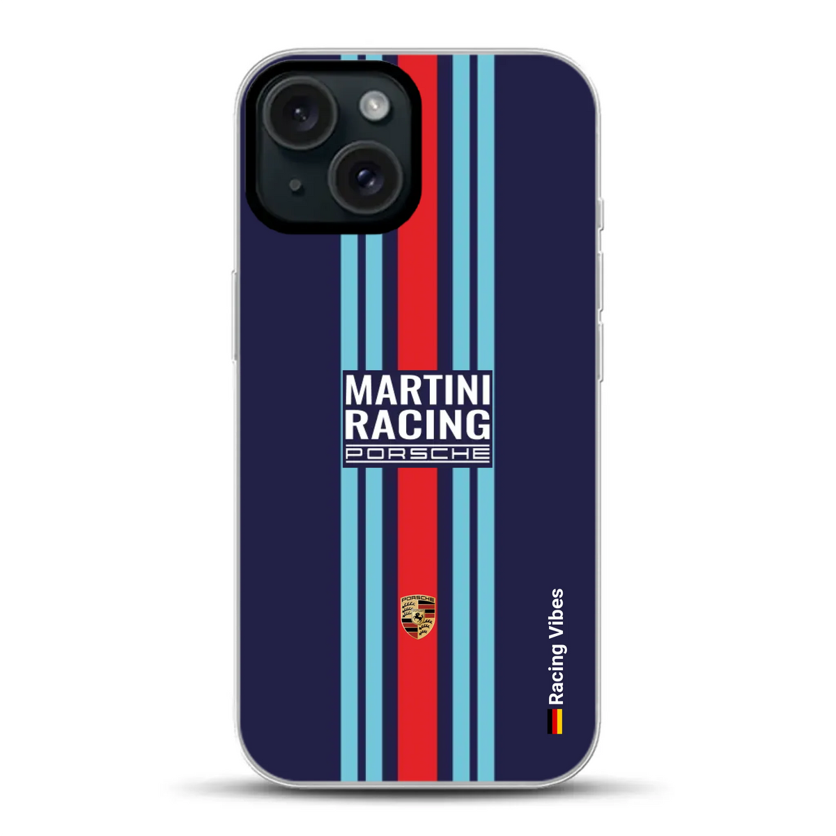 Martini Porsche Livery #2 - Cover ibrida personalizzata con MagSafe