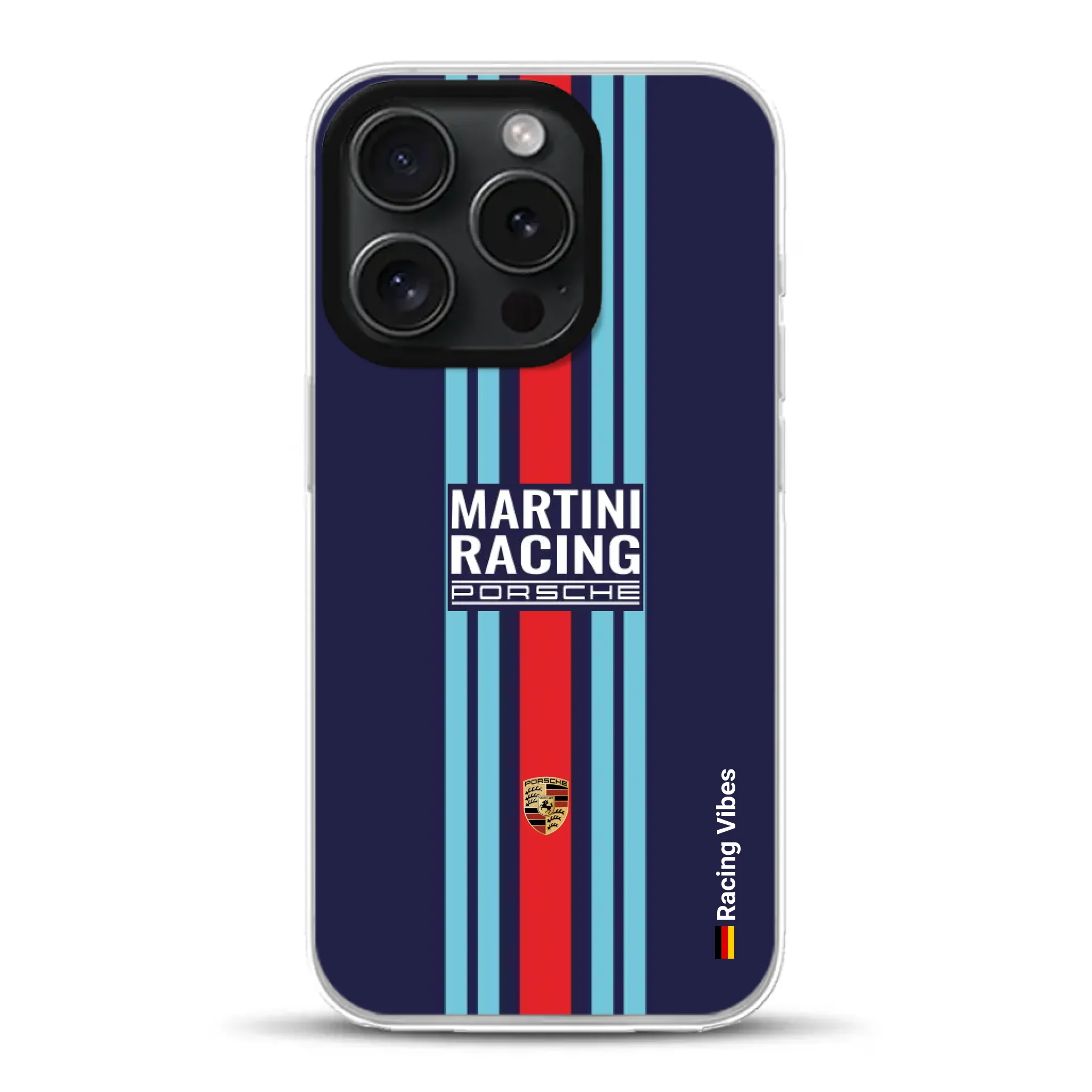 Martini Porsche Livery #2 - Coque hybride personnalisée avec MagSafe
