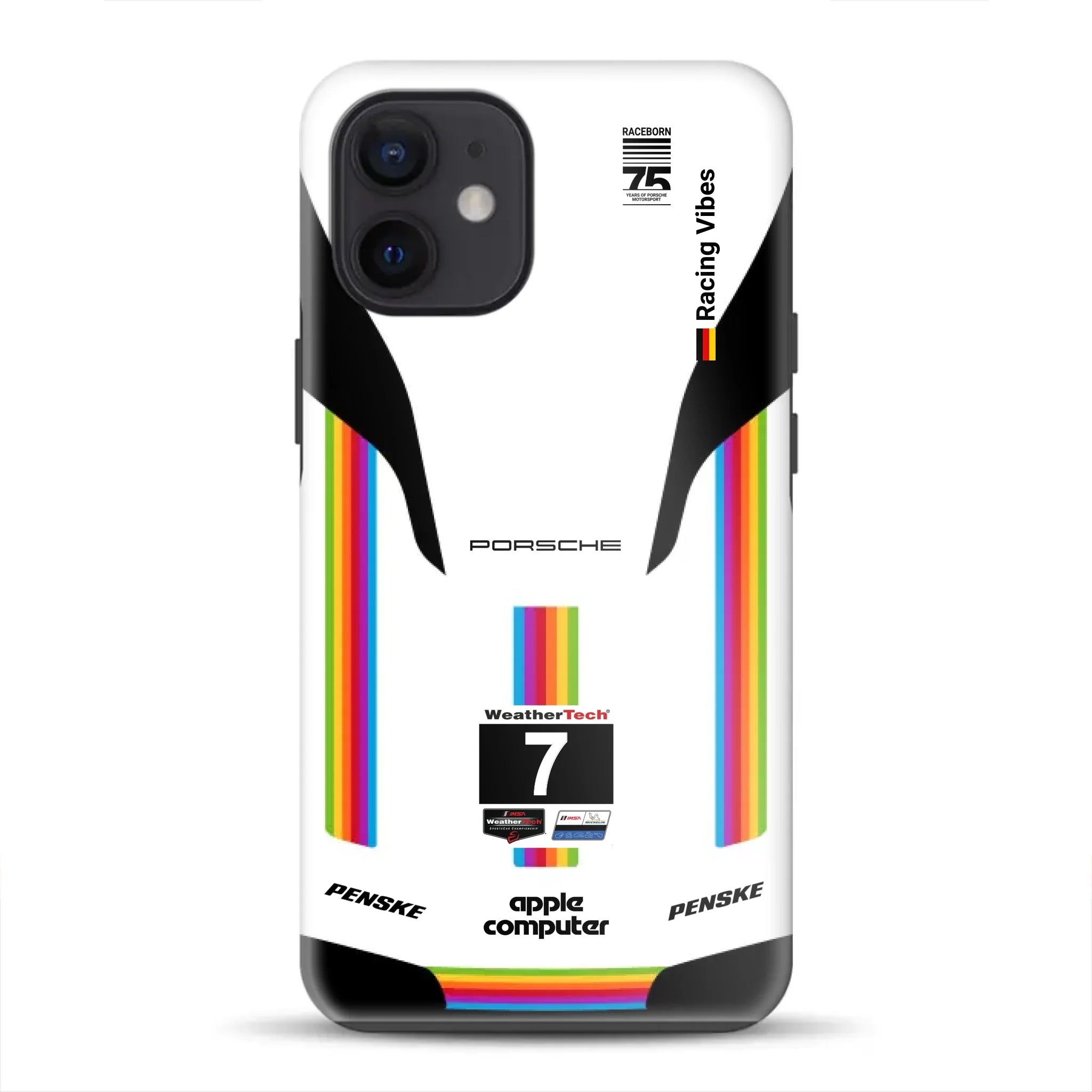 Porsche 963 Apple Retro Livery - Custodia premium personalizzata per iPhone