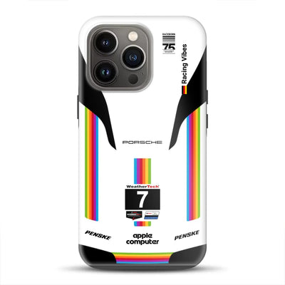 Porsche 963 Apple Retro Livery - Custodia premium personalizzata per iPhone