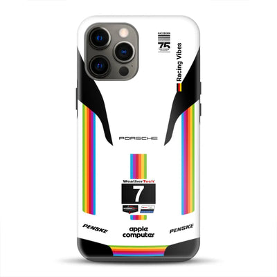 Porsche 963 Apple Retro Livery - Custodia premium personalizzata per iPhone