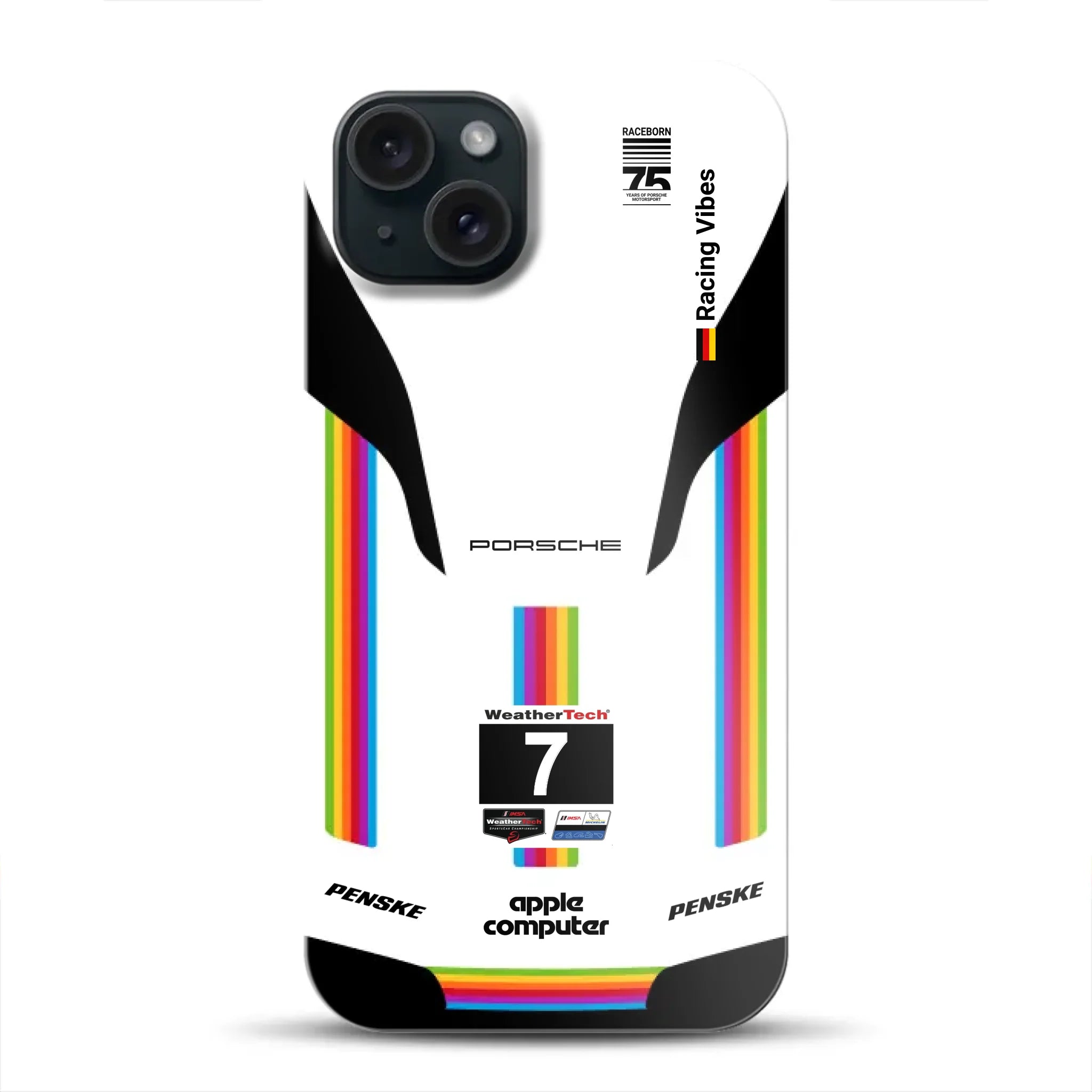 Porsche 963 Apple Retro Livery - Custodia premium personalizzata per iPhone