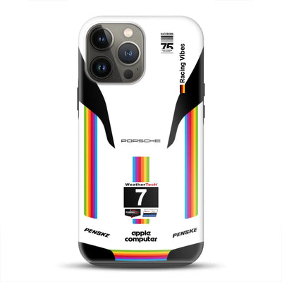 Porsche 963 Apple Retro Livery - Custodia premium personalizzata per iPhone