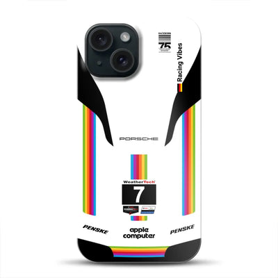 Porsche 963 Apple Retro Livery - Custodia premium personalizzata per iPhone
