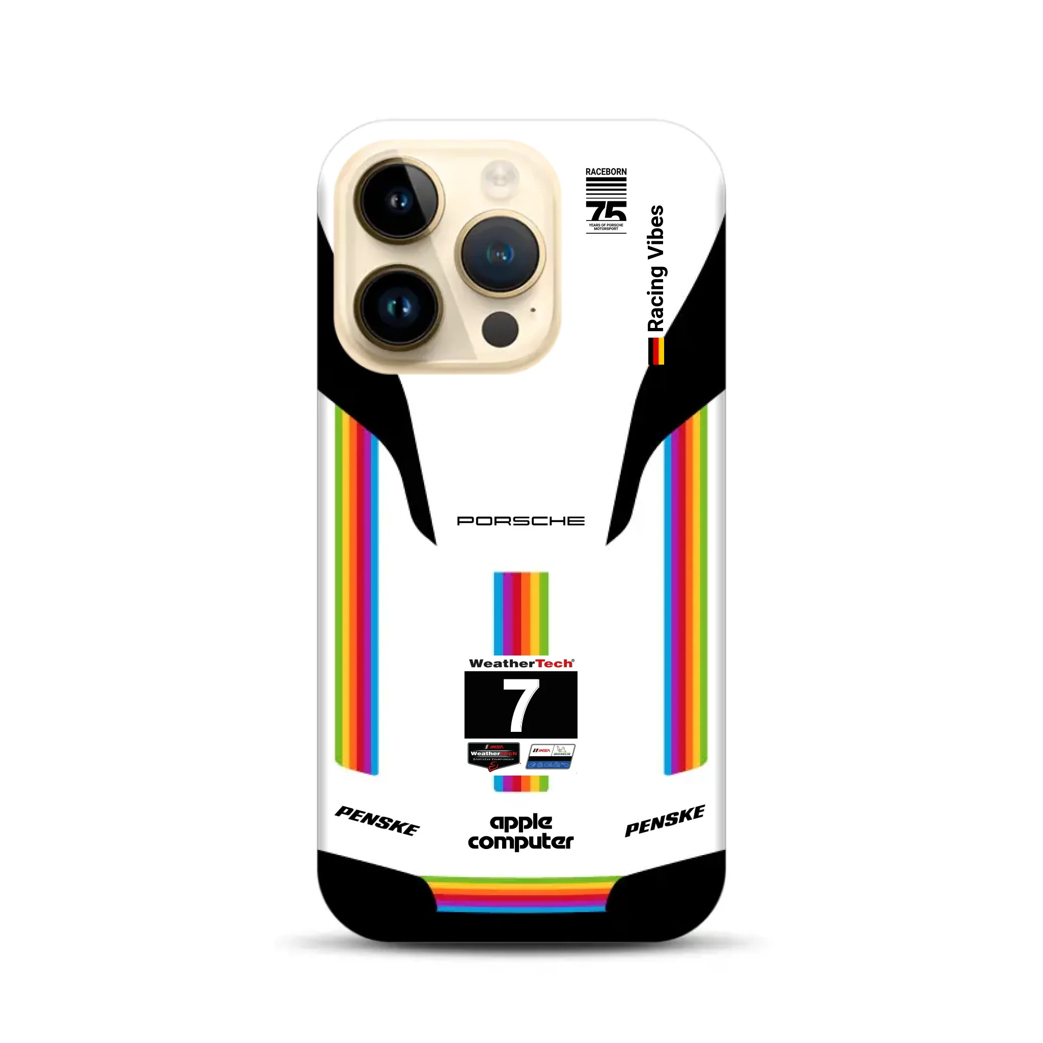 Porsche 963 Apple Retro Livery - Custodia premium personalizzata per iPhone