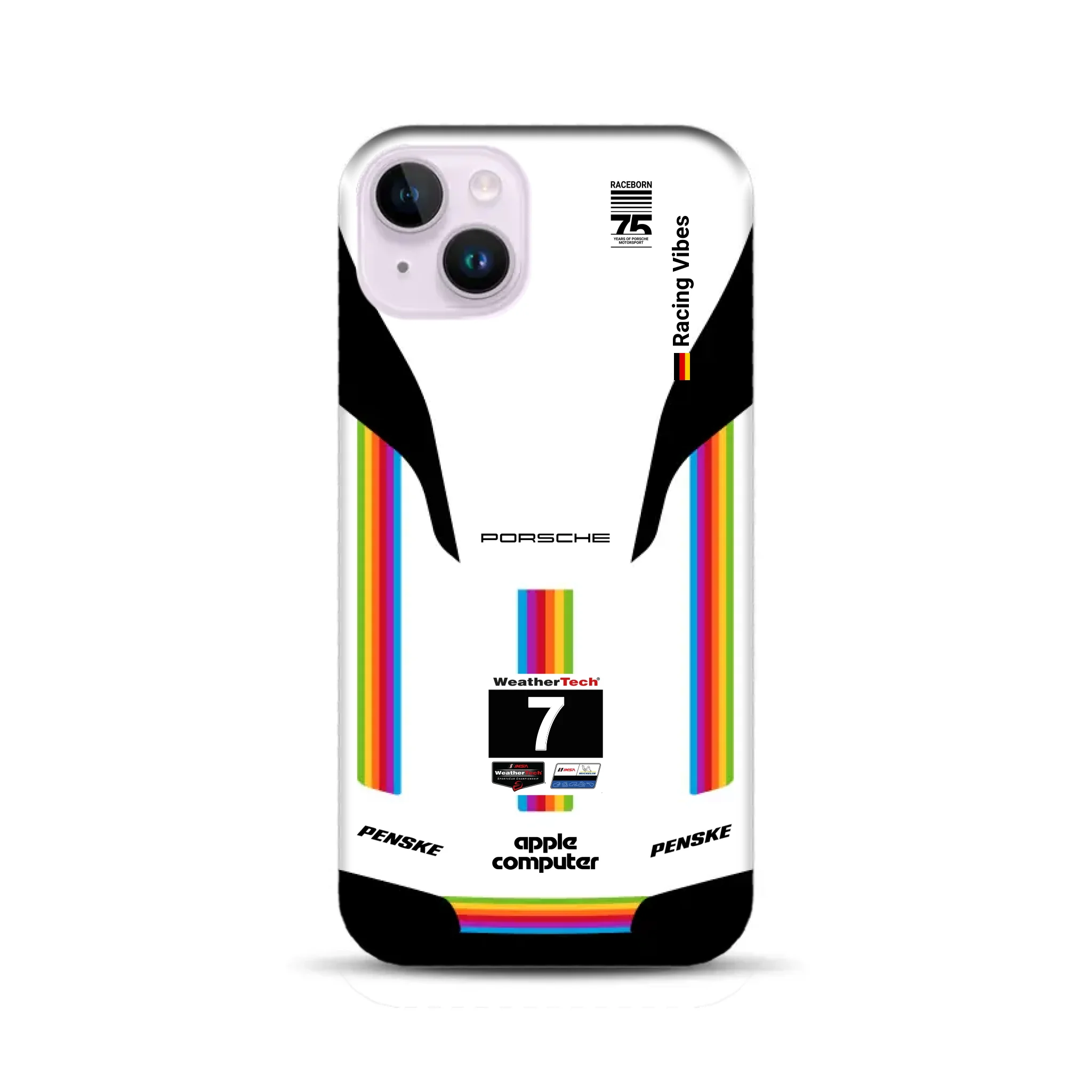 Porsche 963 Apple Retro Livery - Custodia premium personalizzata per iPhone